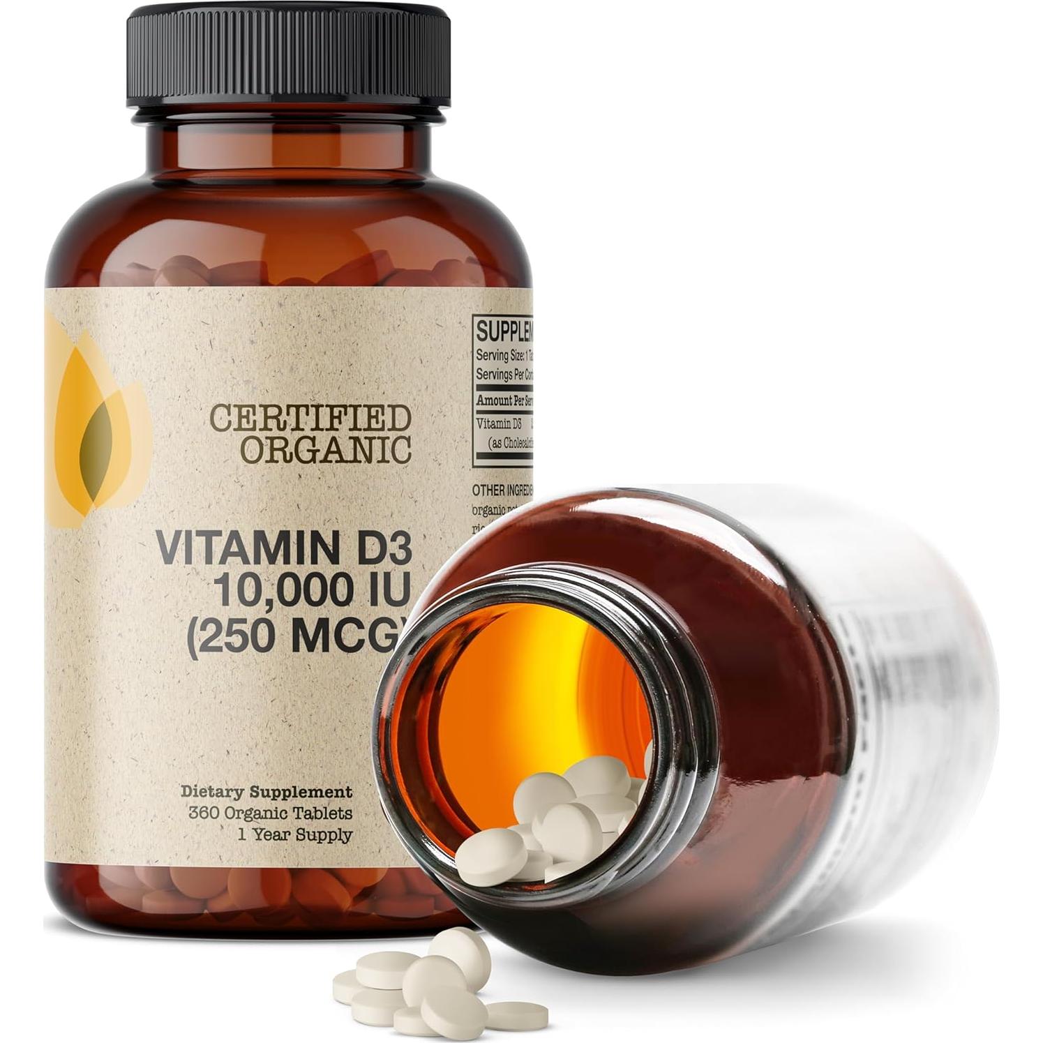Vitamina D3 Orgánica Futurebiotics 10,000 UI 360 Tabletas