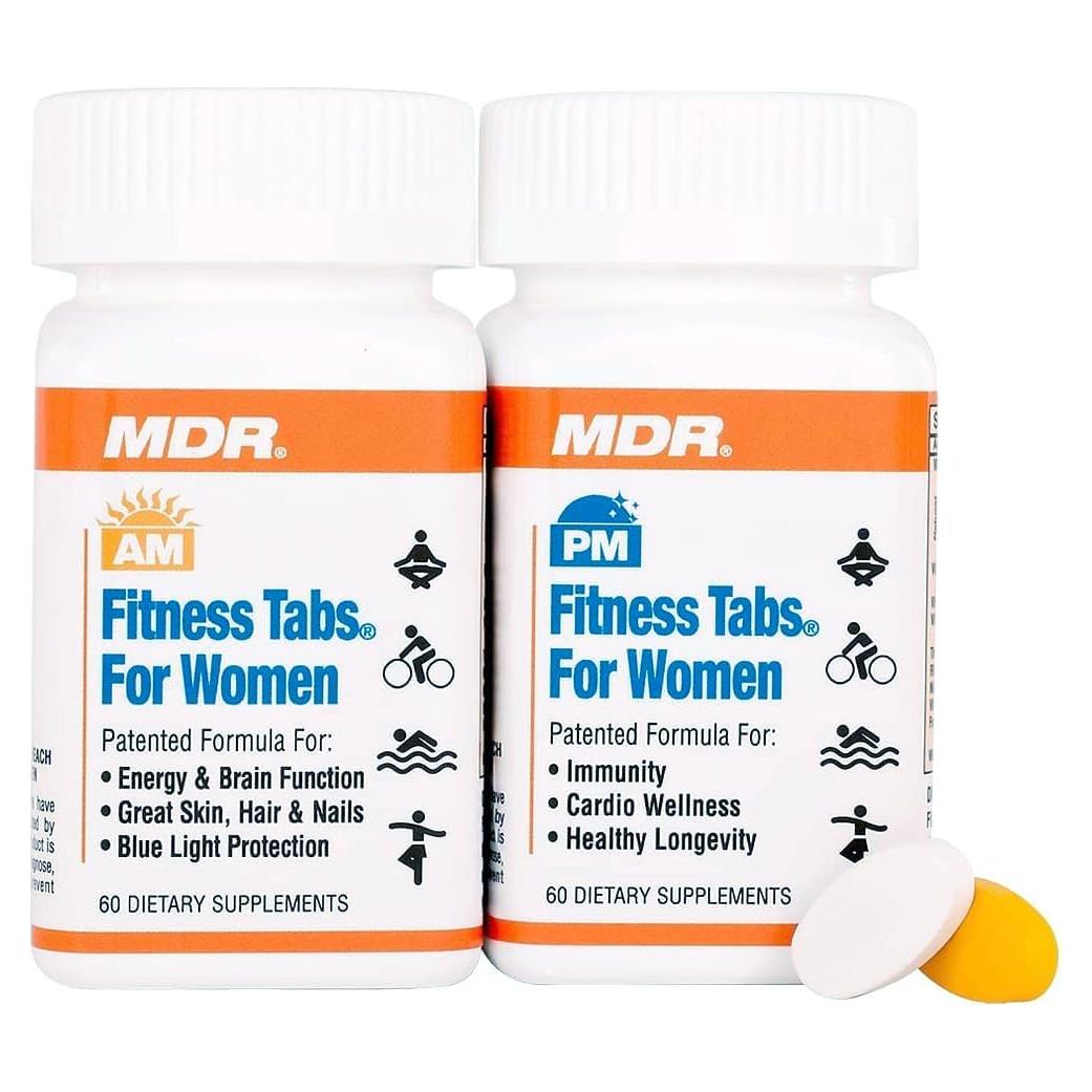 MDR Fitness Tabs Multivitamina para Mujeres AM/PM - Energía y Longevidad