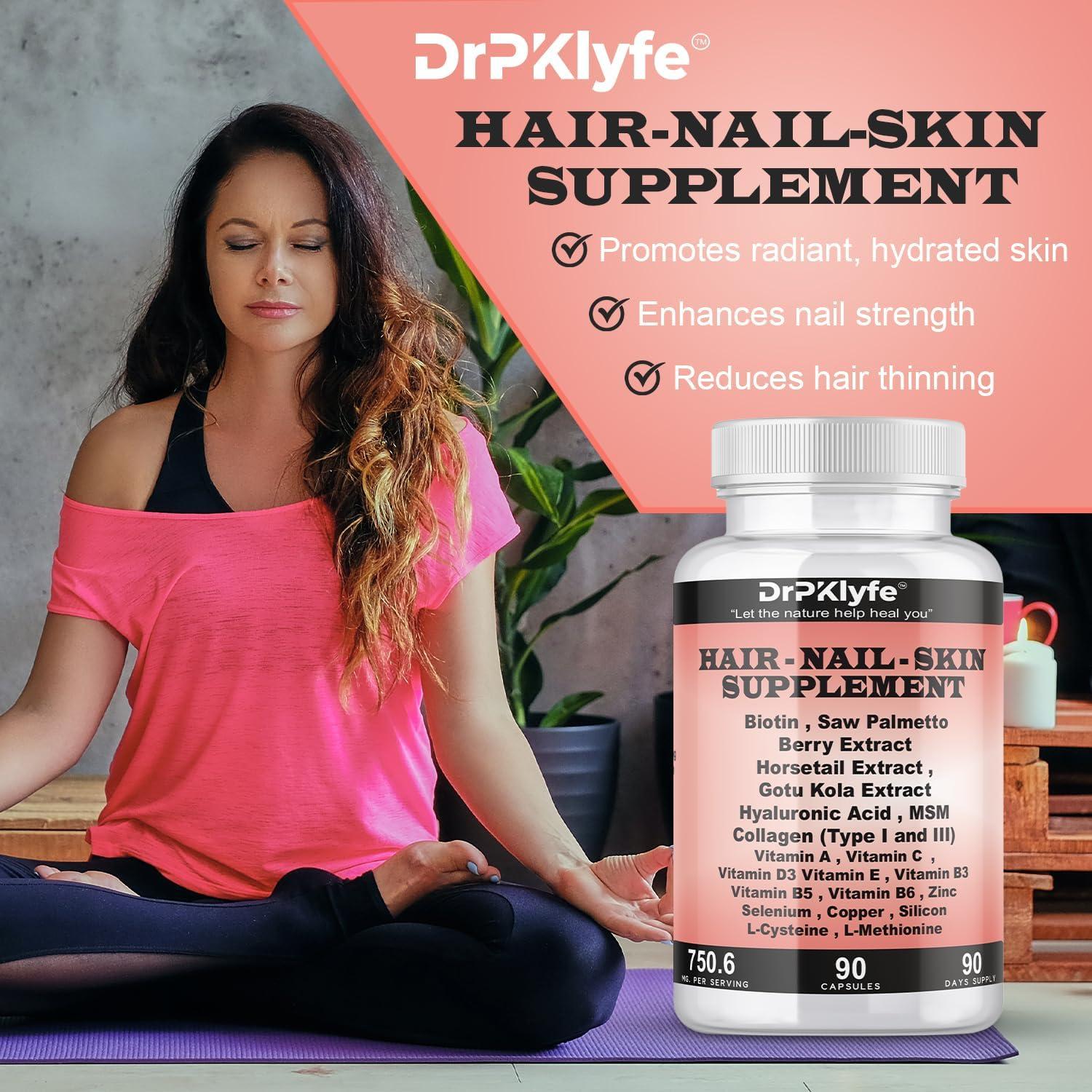 Suplemento para Cabello, Uñas y Piel DrPKlyfe - 90 Cápsulas