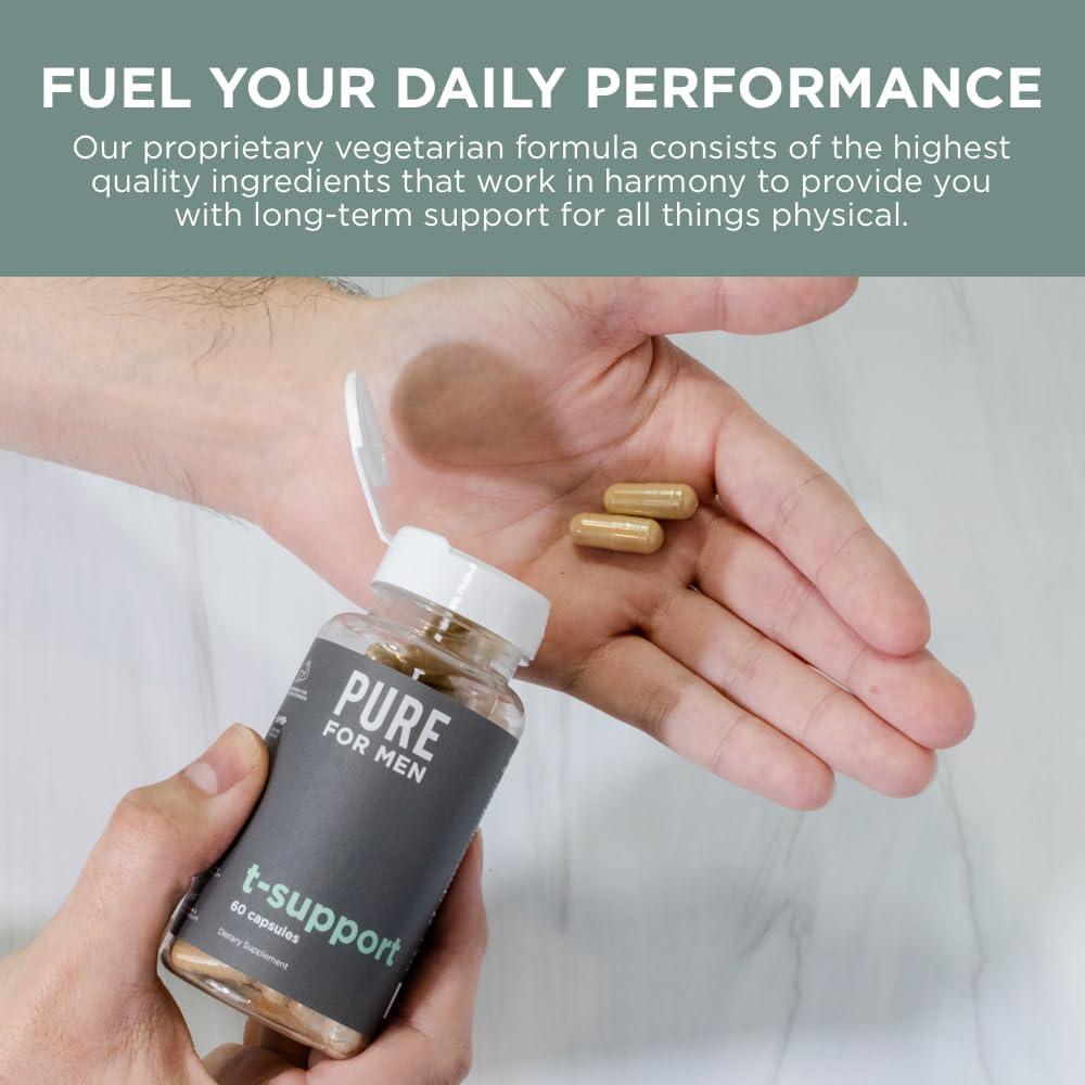 Suplemento T-Support Pure for Men | 60 Cápsulas Veganas con Maca y Vitamina D