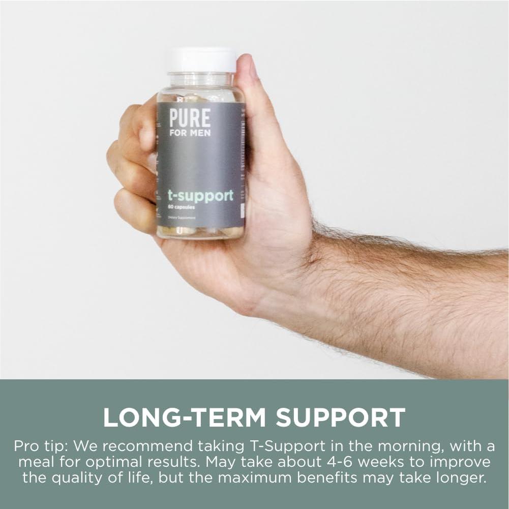 Suplemento T-Support Pure for Men | 60 Cápsulas Veganas con Maca y Vitamina D