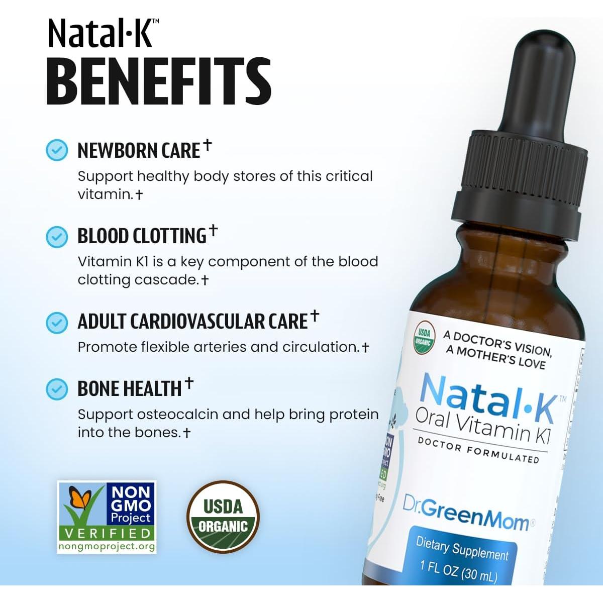 Gotas Orales de Vitamina K1 Dr. Green Mom Natal K 500 mcg