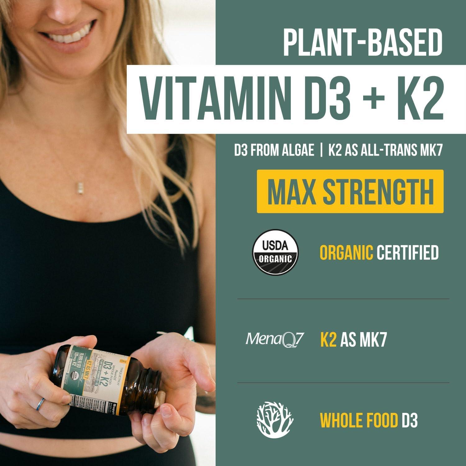 Vitamina D3 + K2 Orgánica Plant-D3 10000 UI + 120 mcg MK7