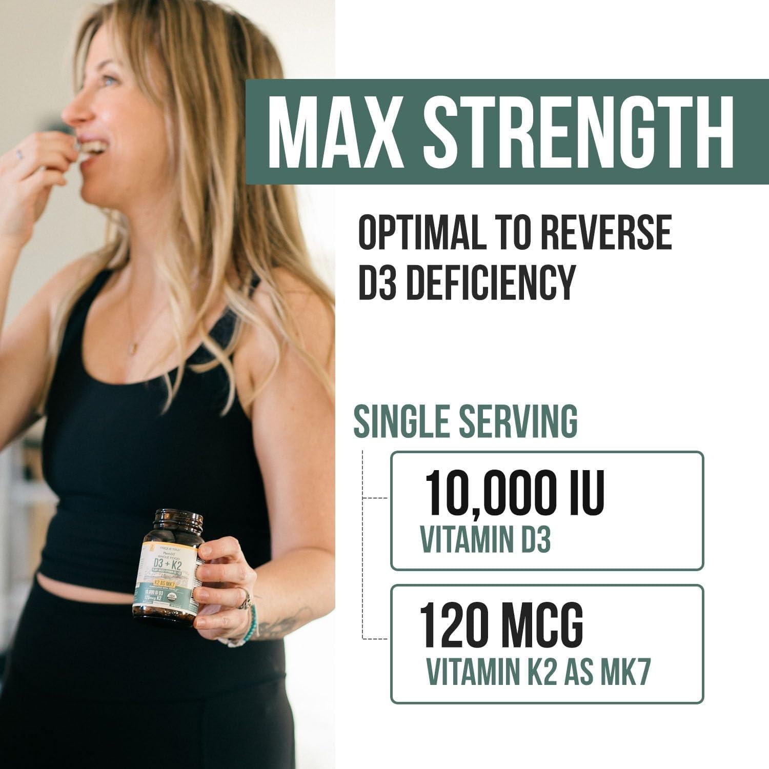 Vitamina D3 + K2 Orgánica Plant-D3 10000 UI + 120 mcg MK7