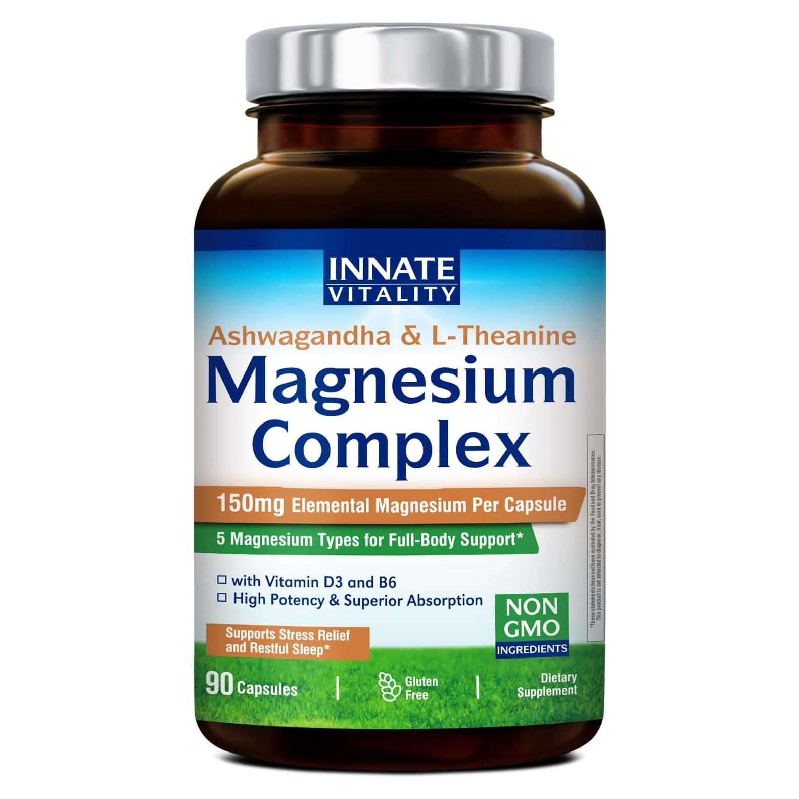 Complejo de Magnesio Vitalidad Innata 90 Cápsulas D3 B6