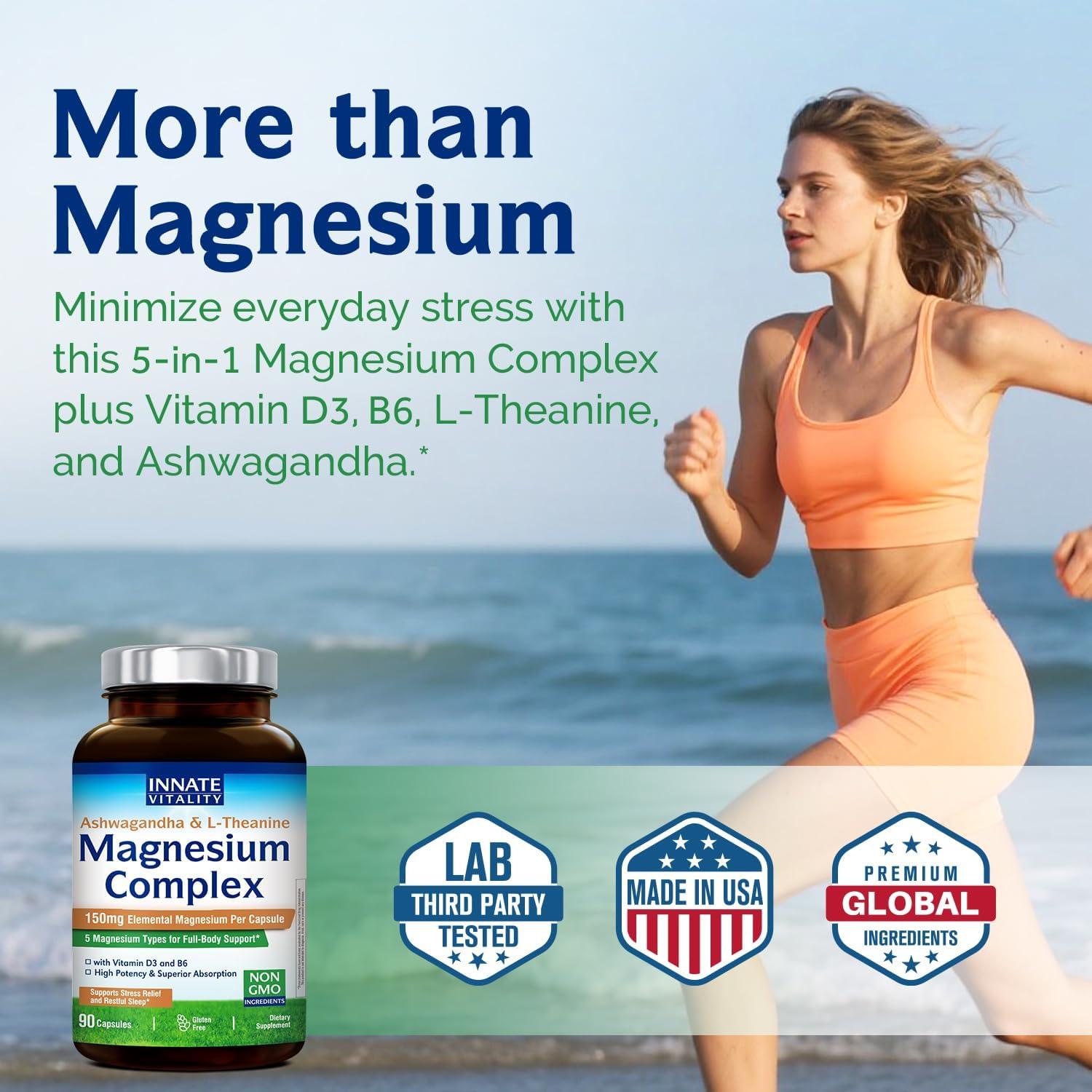 Complejo de Magnesio Vitalidad Innata 90 Cápsulas D3 B6