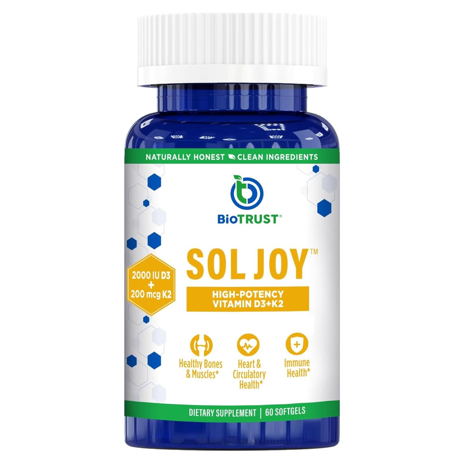 Sol Joy, High-Potency Vitamin D3 K2 – High Potency (50 mcg)