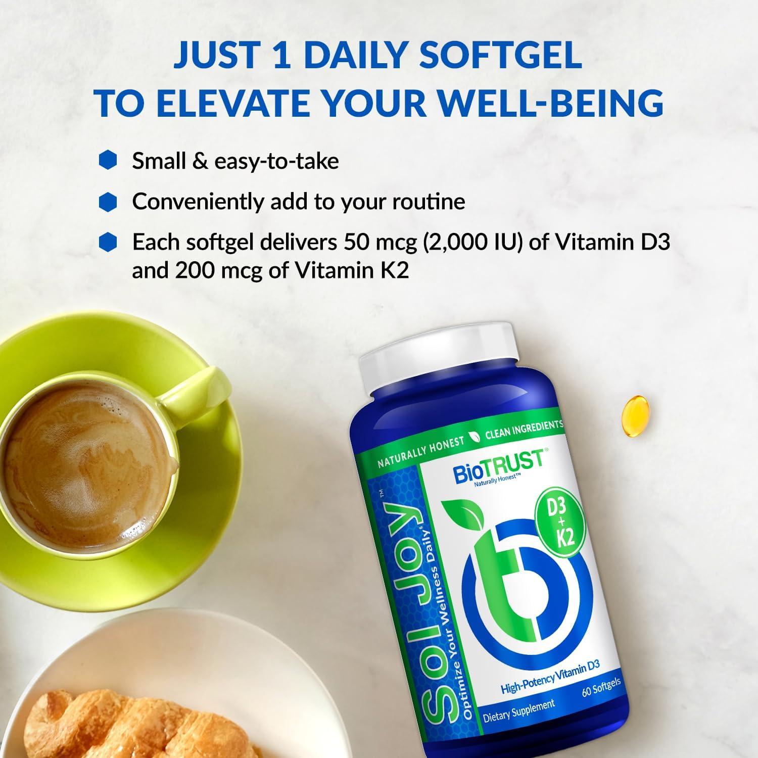 Sol Joy, High-Potency Vitamin D3 K2 – High Potency (50 mcg)