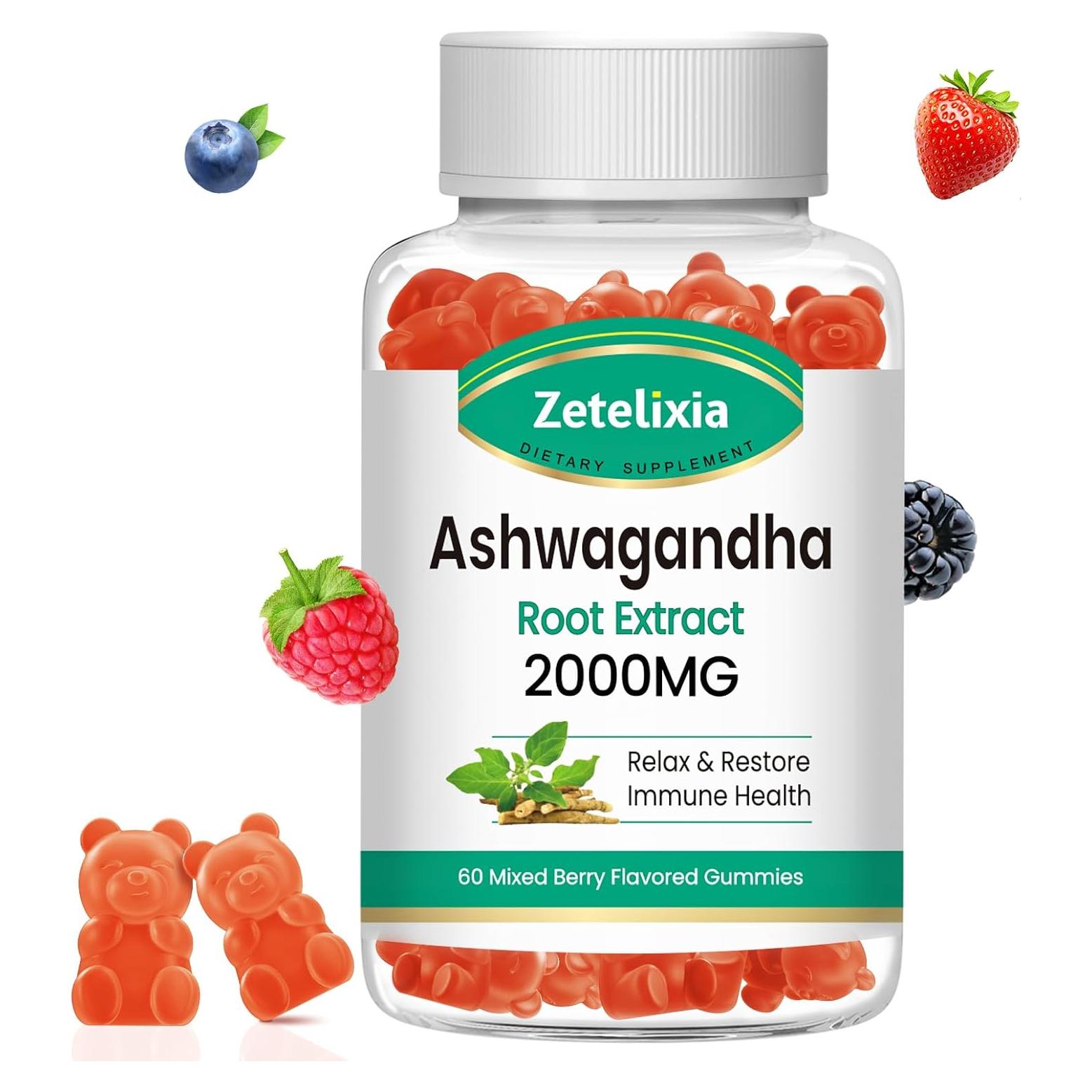 Gomitas Veganas de Ashwagandha Zetelixia 60 Unidades Sin Azúcar