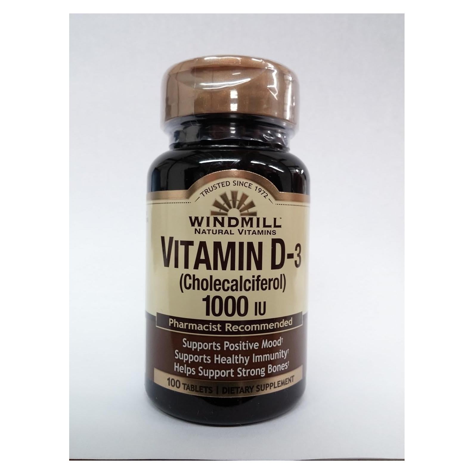 Vitaminas D3 Windmill 1000UI 100 Tabletas