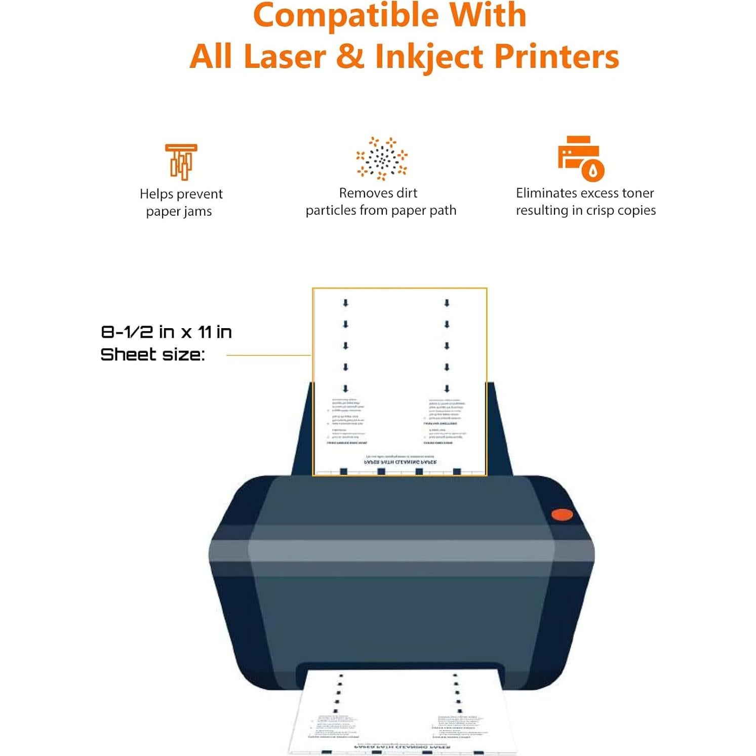 Hojas de Limpieza para Impresoras Digital Nc 21.6x27.9 cm 10 Pzas