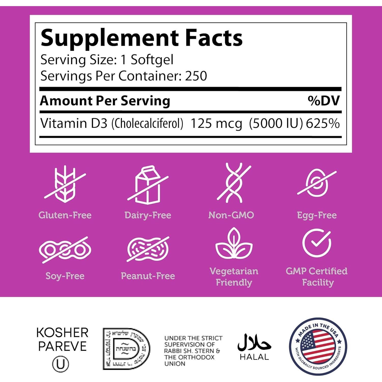 Zahler Vitamina D3 Avanzada 5000 UI 250 Gelatinas Blandas