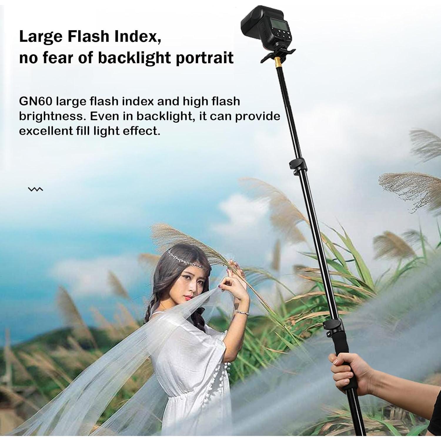 TT600 2.4G Wireless Flash Speedlite Master/Slave Flash with Built-in Trigger System Compatible for Canon Nikon Pentax Olympus Fujifilm Panasonic (TT600)