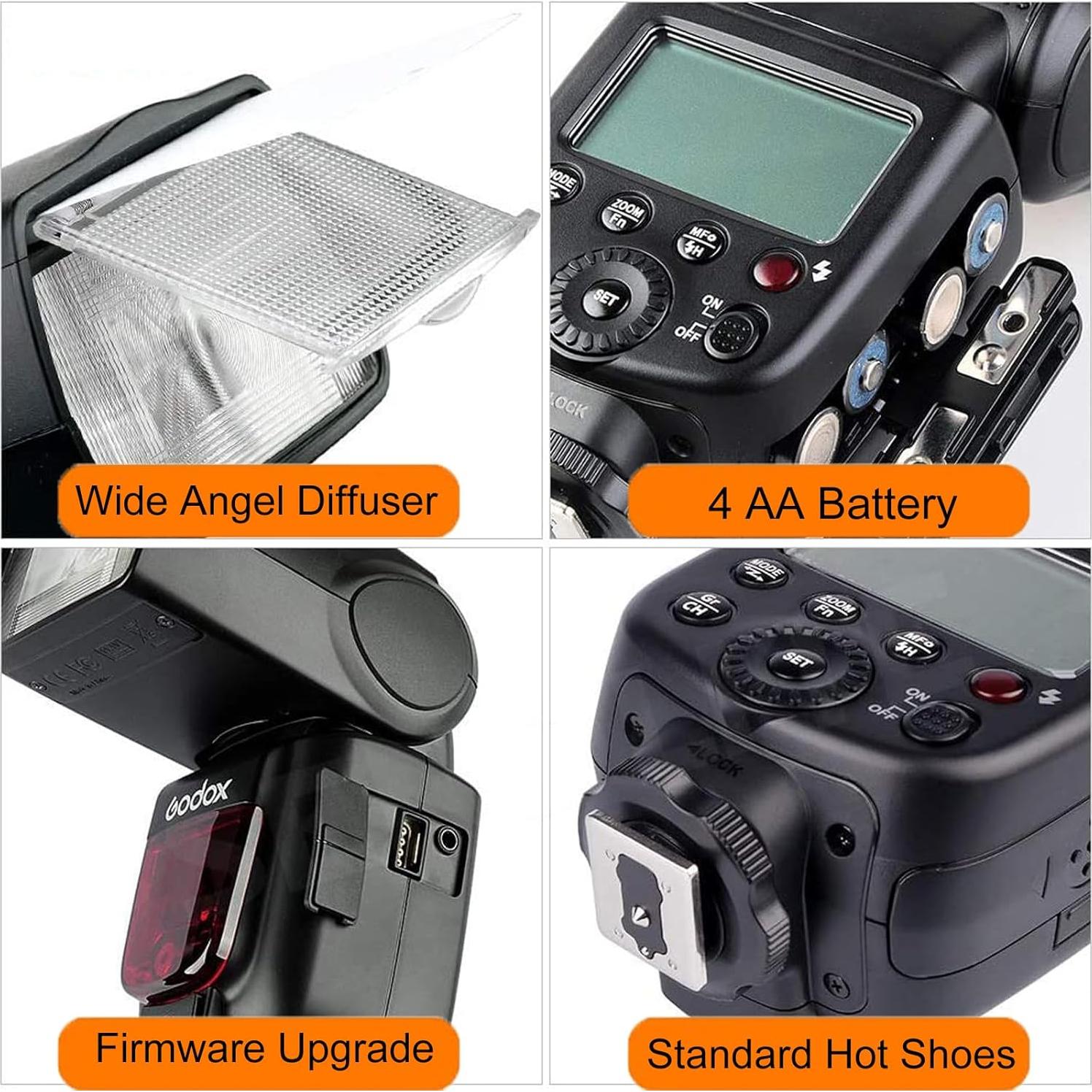 TT600 2.4G Wireless Flash Speedlite Master/Slave Flash with Built-in Trigger System Compatible for Canon Nikon Pentax Olympus Fujifilm Panasonic (TT600)