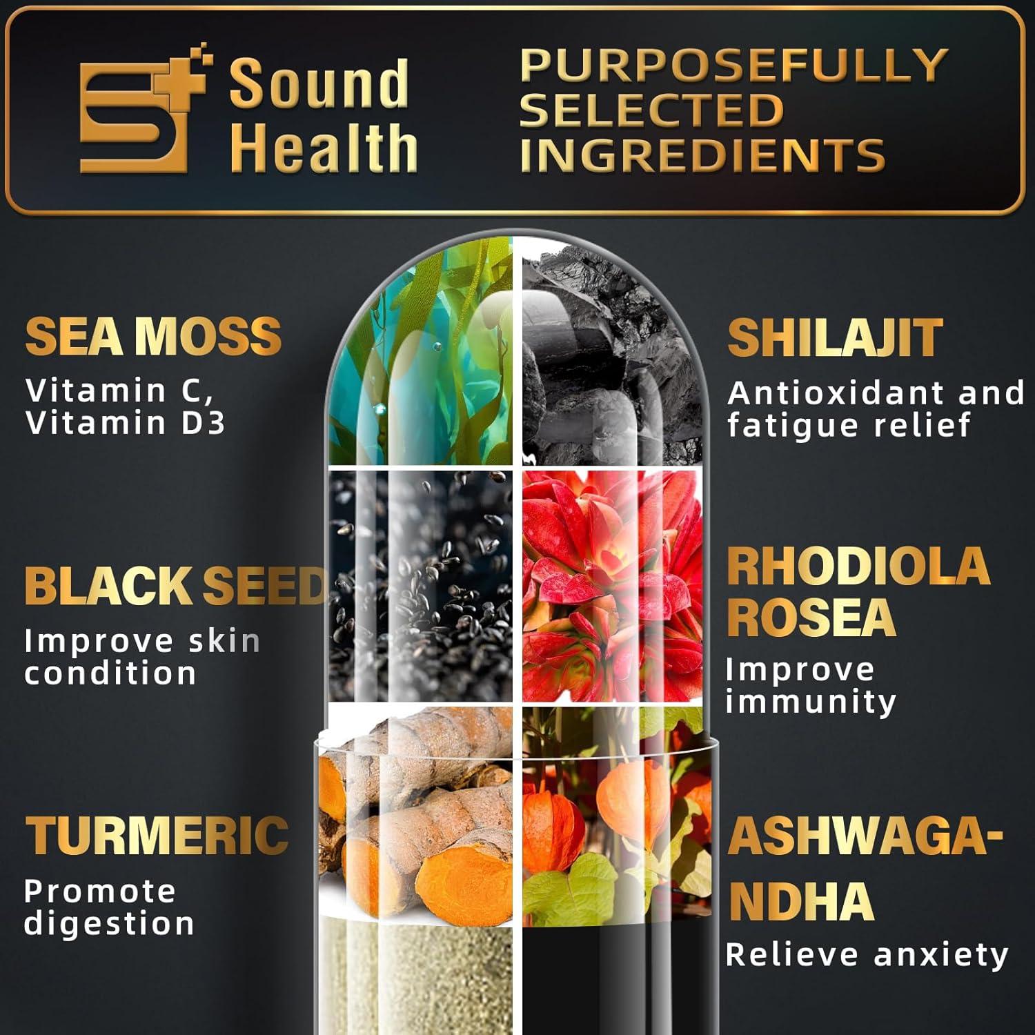 Cápsulas de Musgo Marino SoundHealth 8000mg + Semilla Negra 4000mg