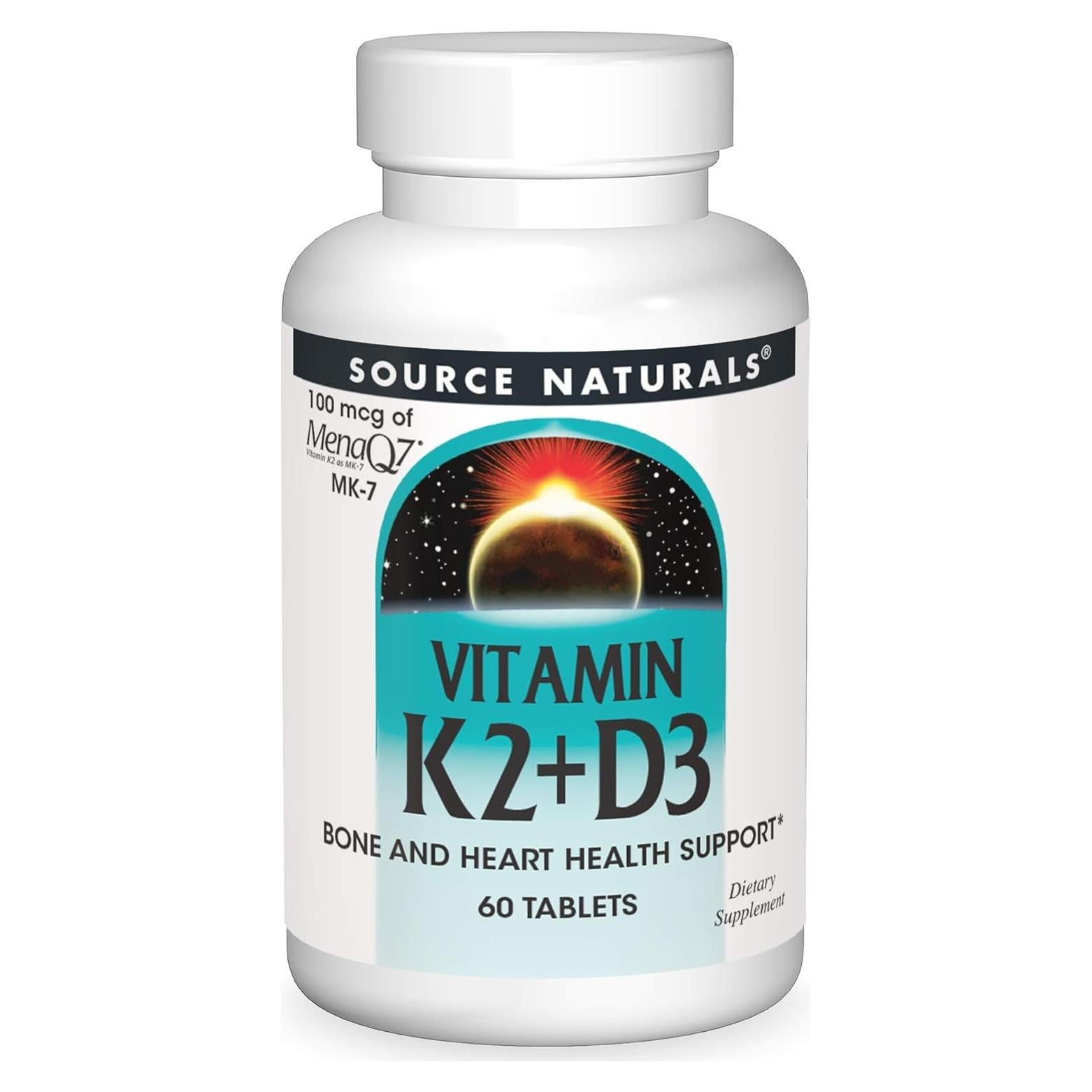 Source Naturals Vitamina K2 + D3 400 UI - 60 Tabletas Salud Ósea