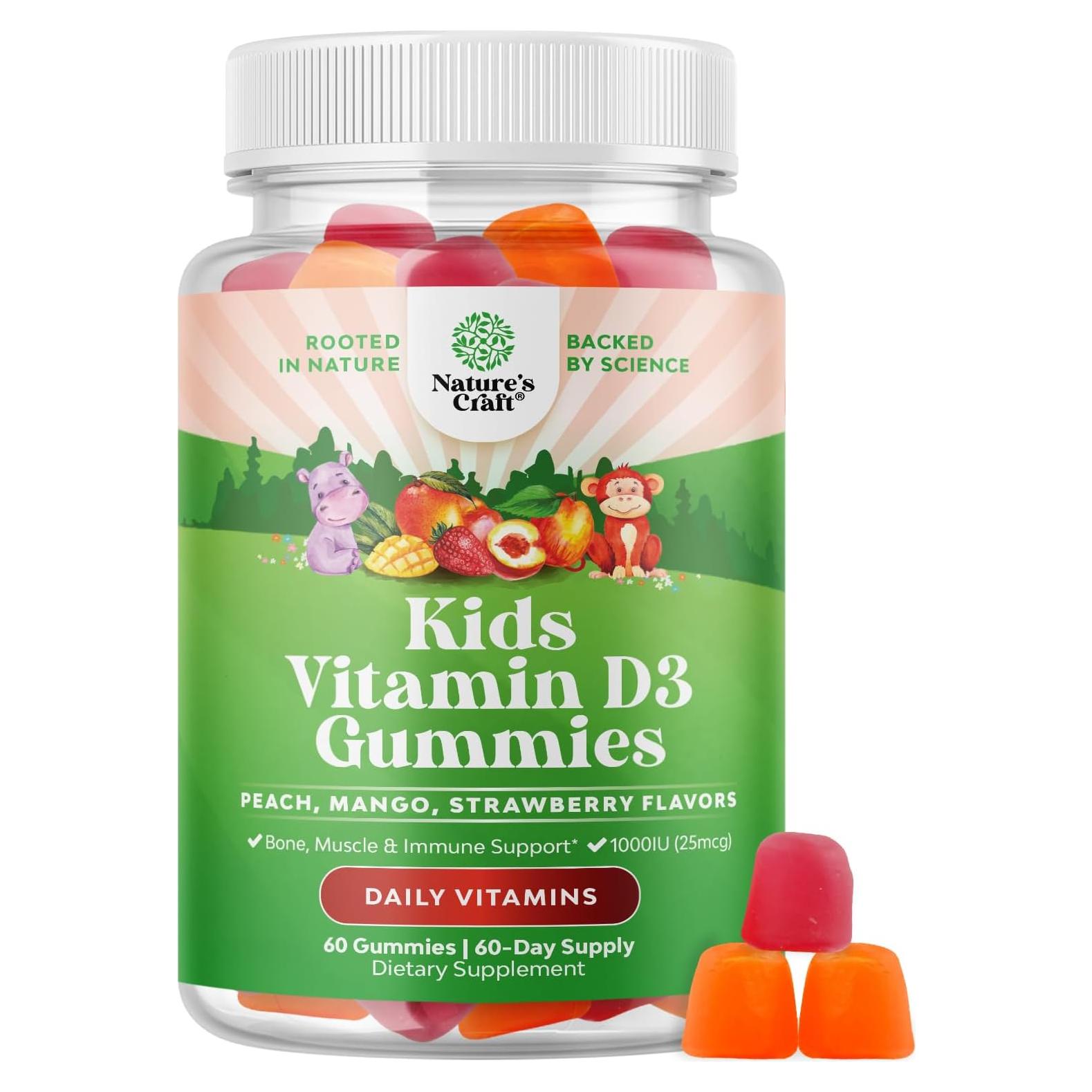 Gomitas de Vitamina D3 Masticables Natures Craft 60 Unidades