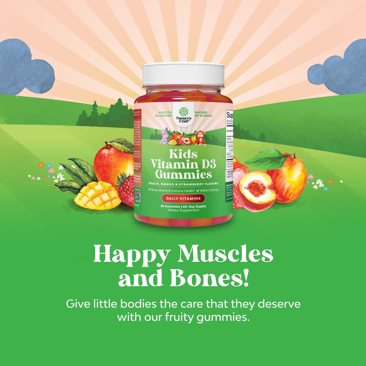 Gomitas de Vitamina D3 Masticables Natures Craft 60 Unidades