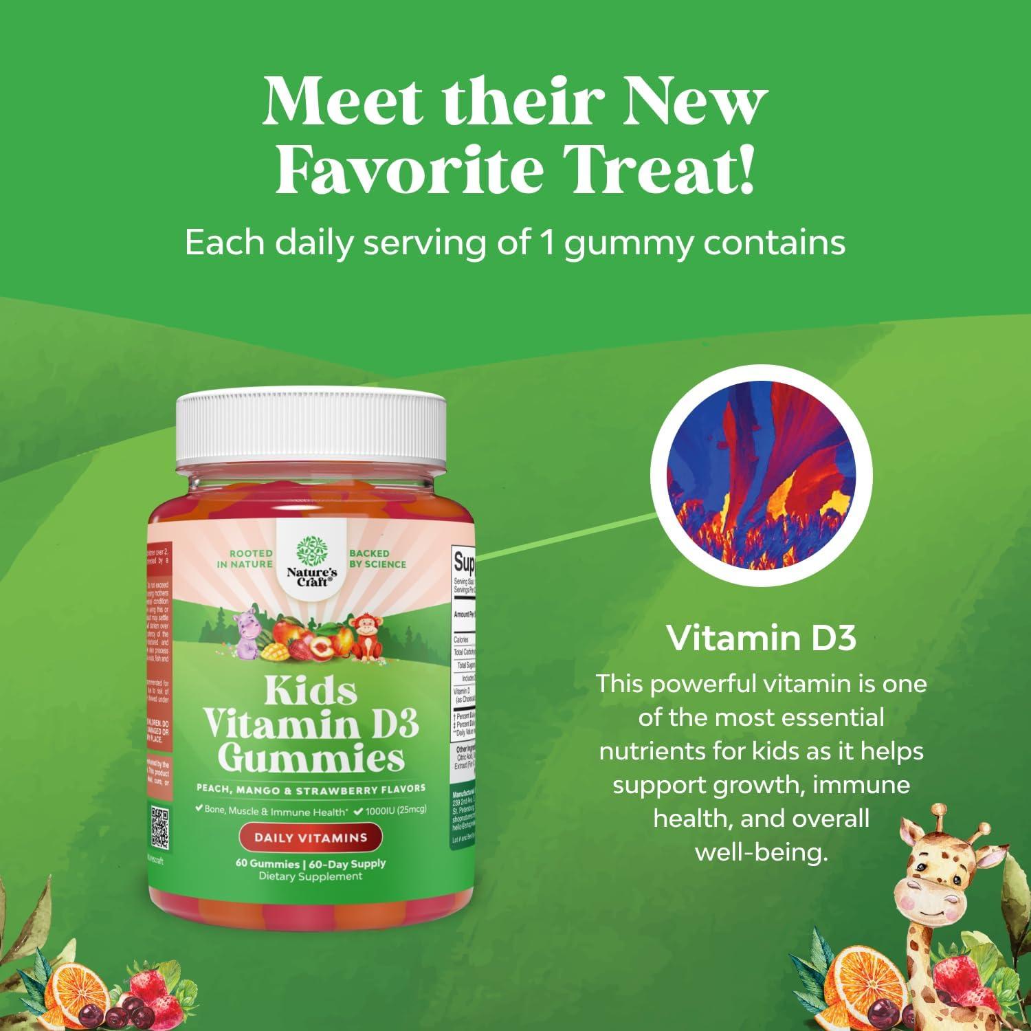 Gomitas de Vitamina D3 Masticables Natures Craft 60 Unidades