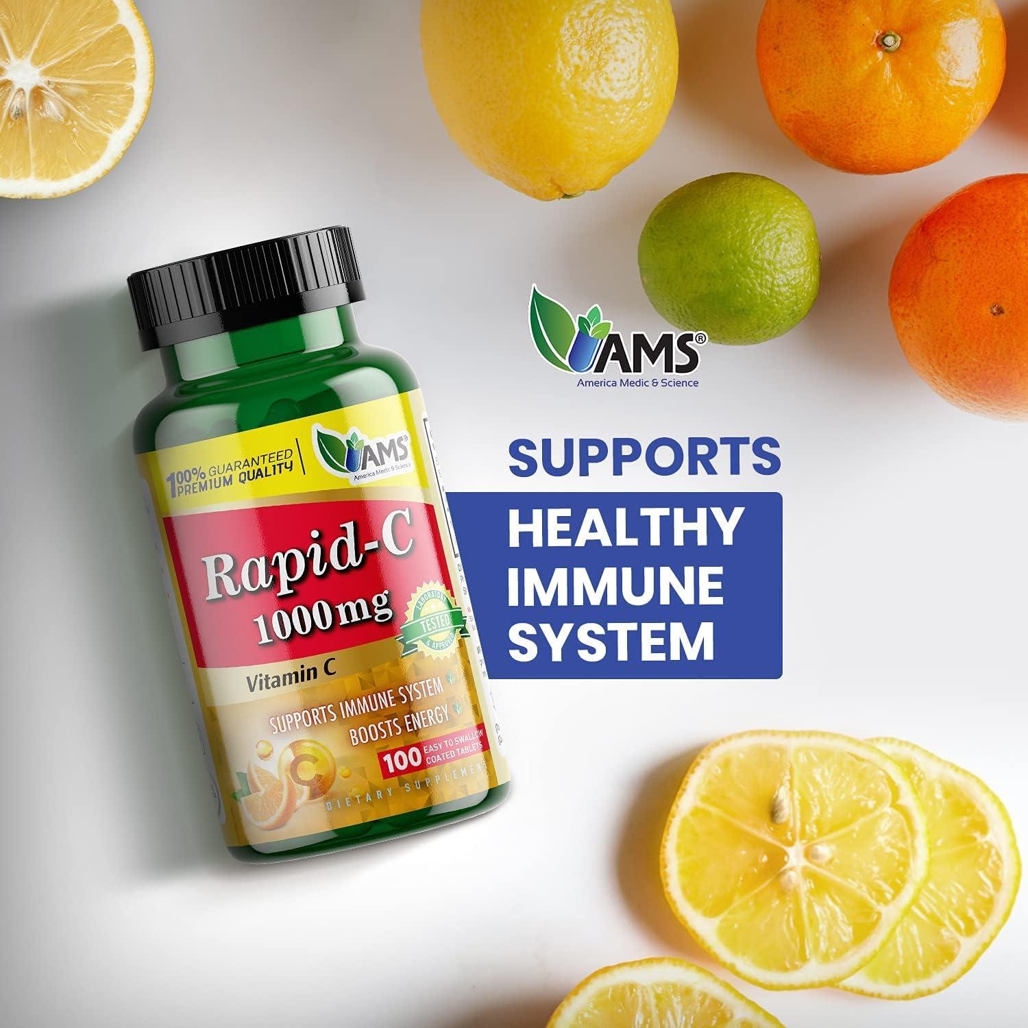 Suplemento Vitamina C Rapid-C 1000mg America Medic 300 Tabletas