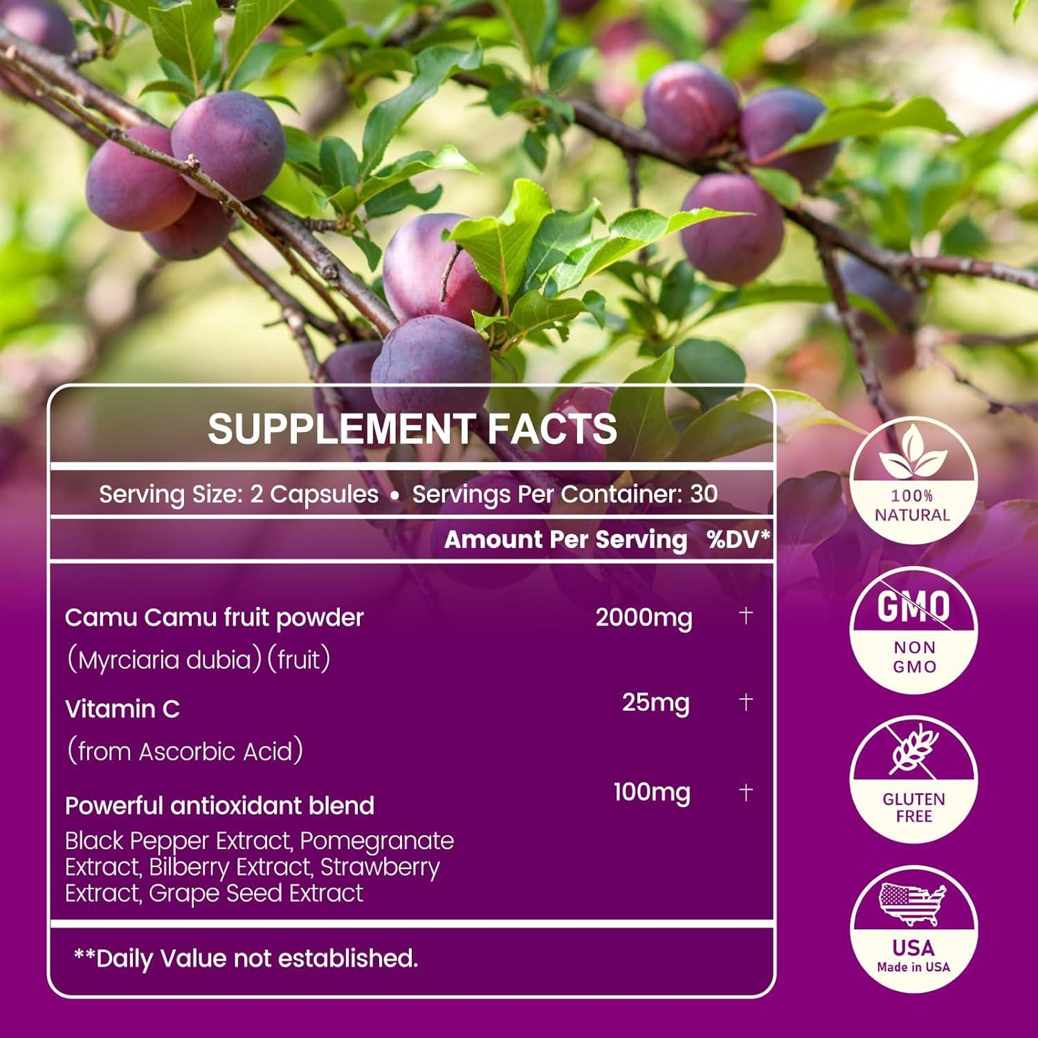 Cápsulas de Camu Camu Orgánico 2000mg NEWLIFE ORGIN - 60 Unidades