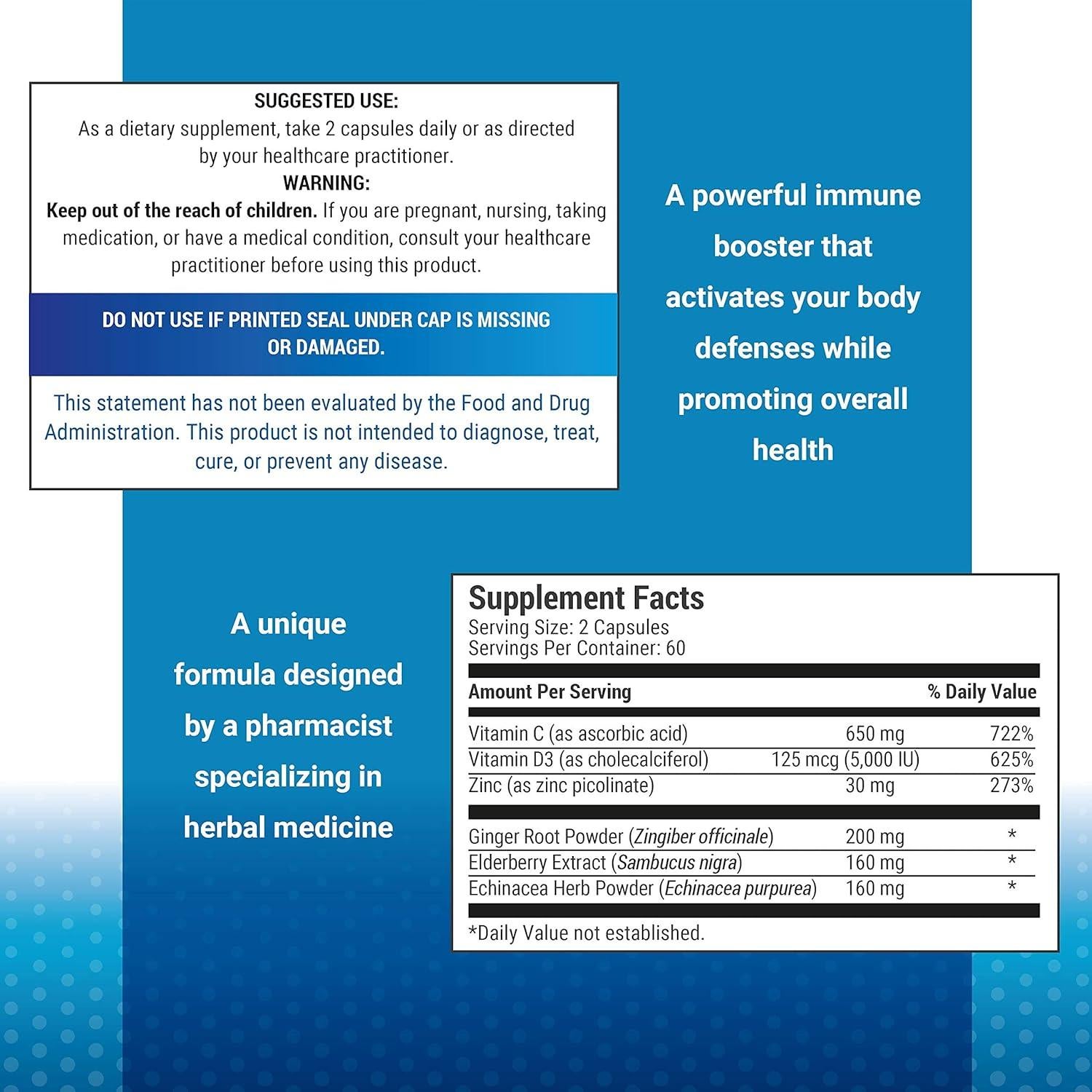 Suplemento Inmunológico 120 Cápsulas P Puregen Labs