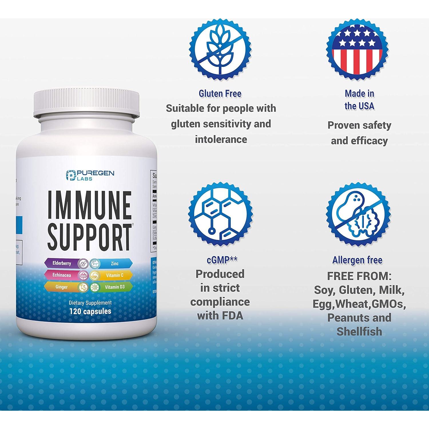 Suplemento Inmunológico 120 Cápsulas P Puregen Labs