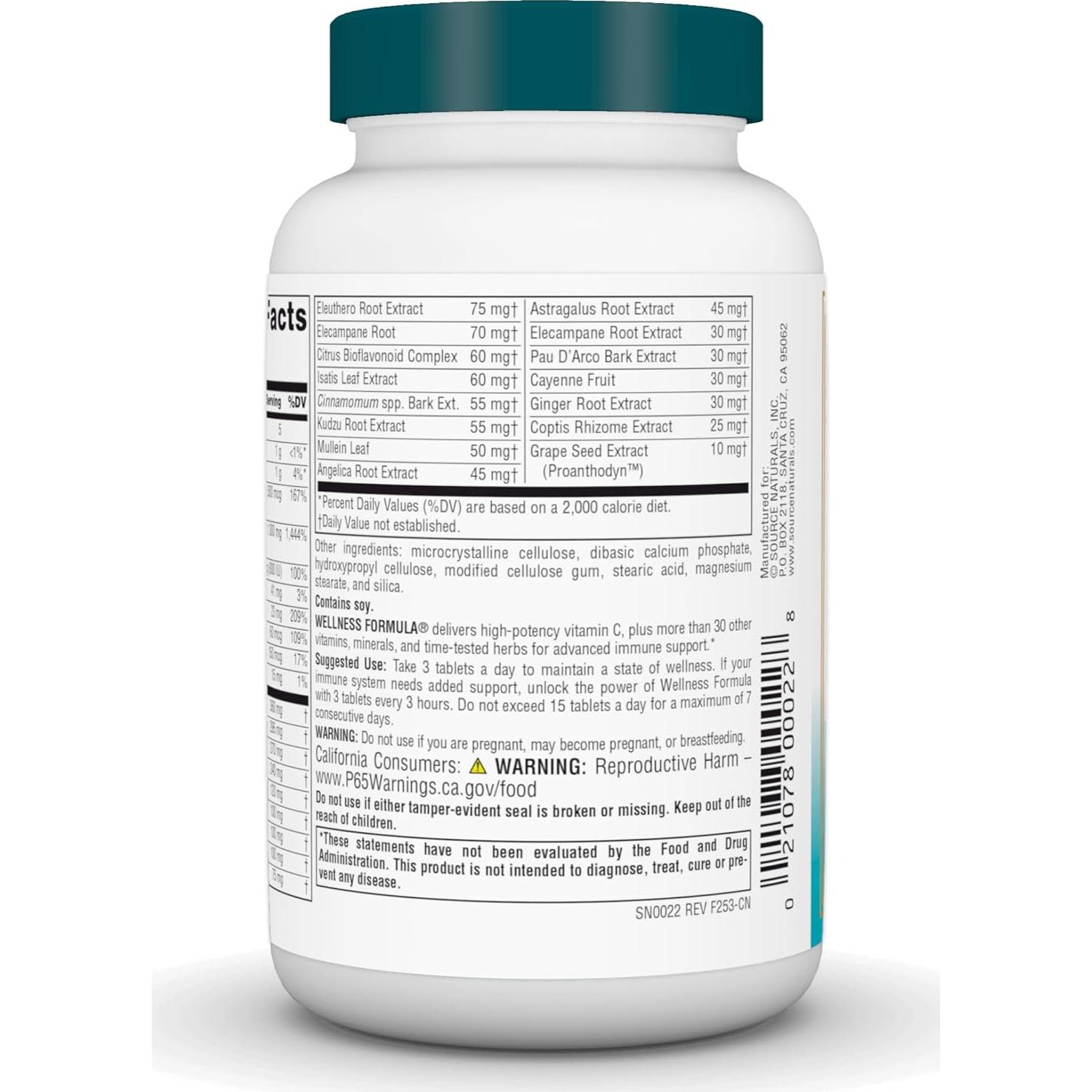 Fórmula de Bienestar Source Naturals 90 Tabletas Inmunidad