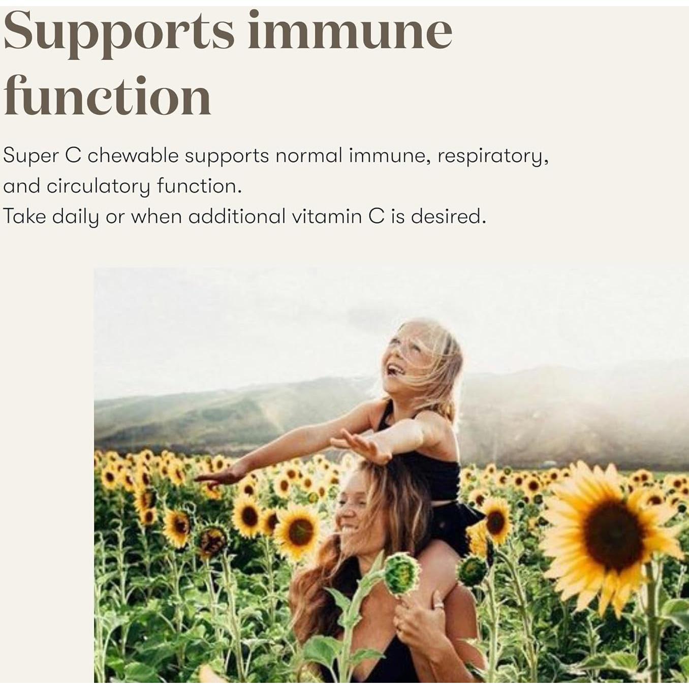 Tabletas Masticables Super C Young Living 90 Unidades - Vitamina C con Camu Camu y Aceite Esencial de Naranja