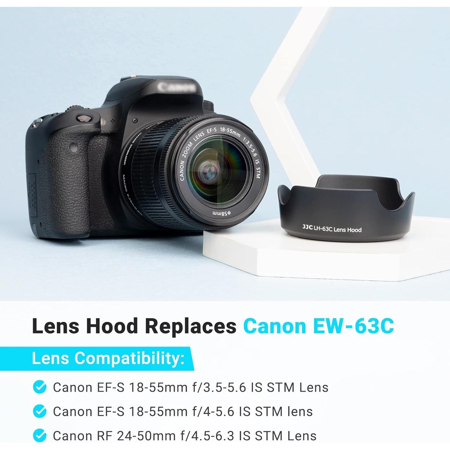 Sombrero de lente JJC LH-63C para Canon 18-55mm y RF-S 14-30mm