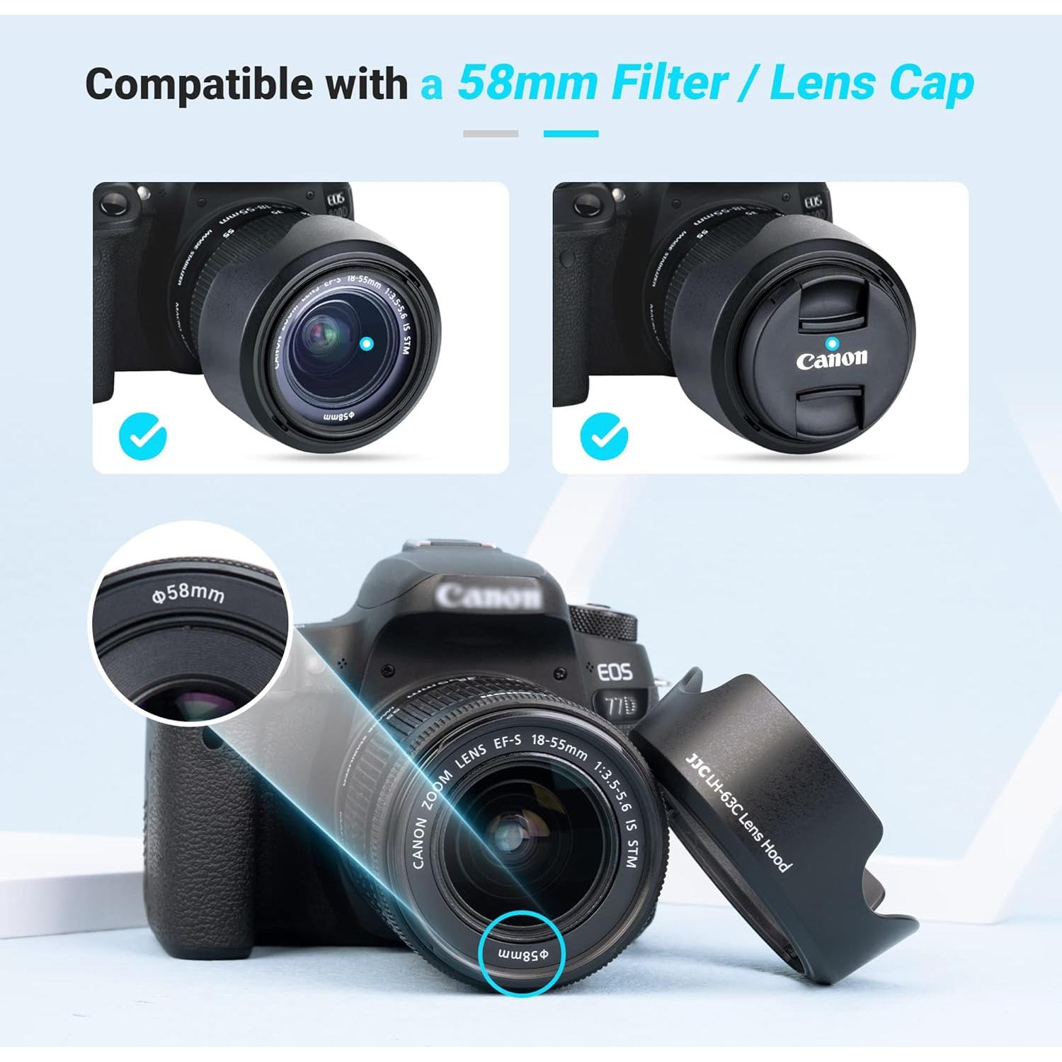 Sombrero de lente JJC LH-63C para Canon 18-55mm y RF-S 14-30mm