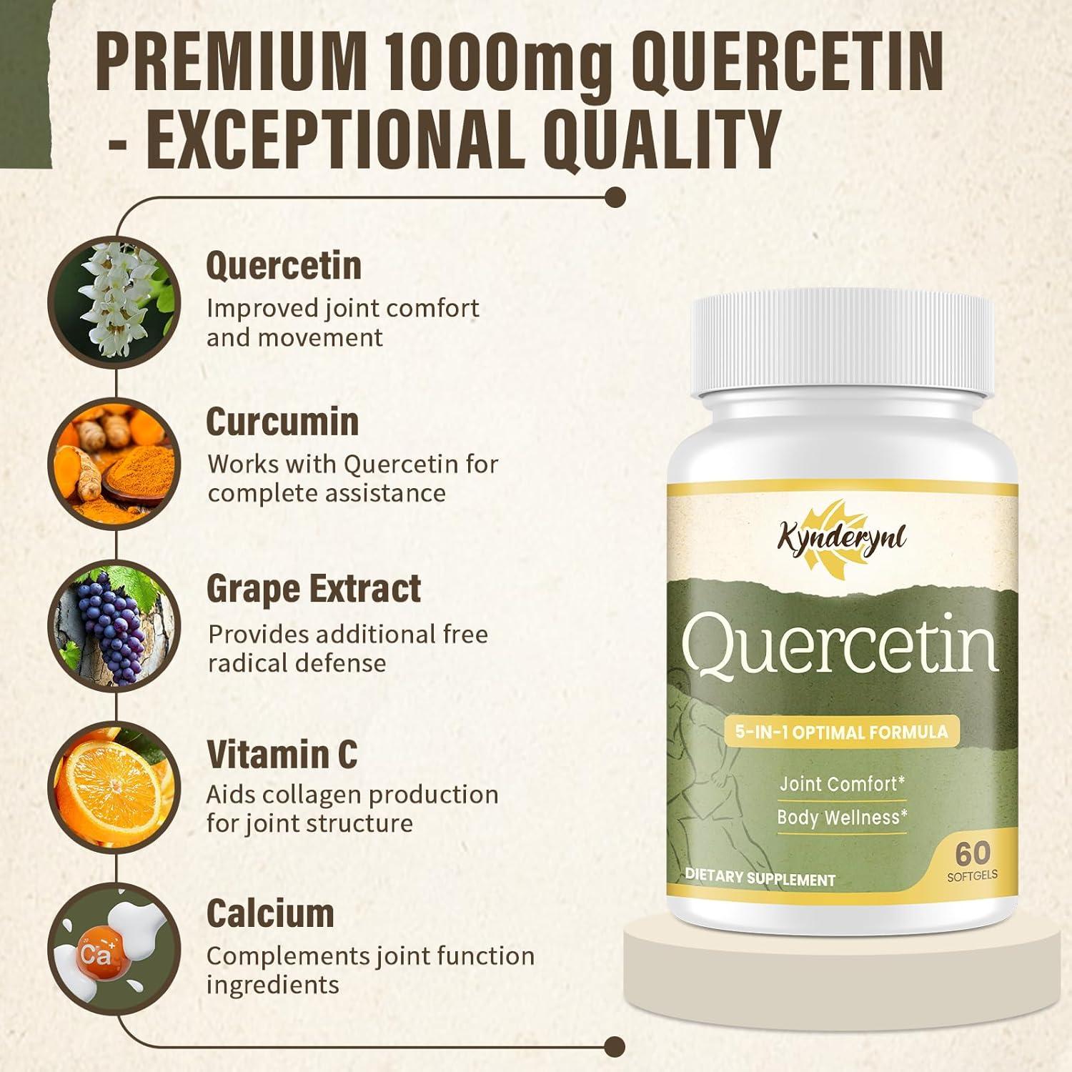 Suplemento de Quercetina 1000mg Kynderynl - 60 Softgels Veganas