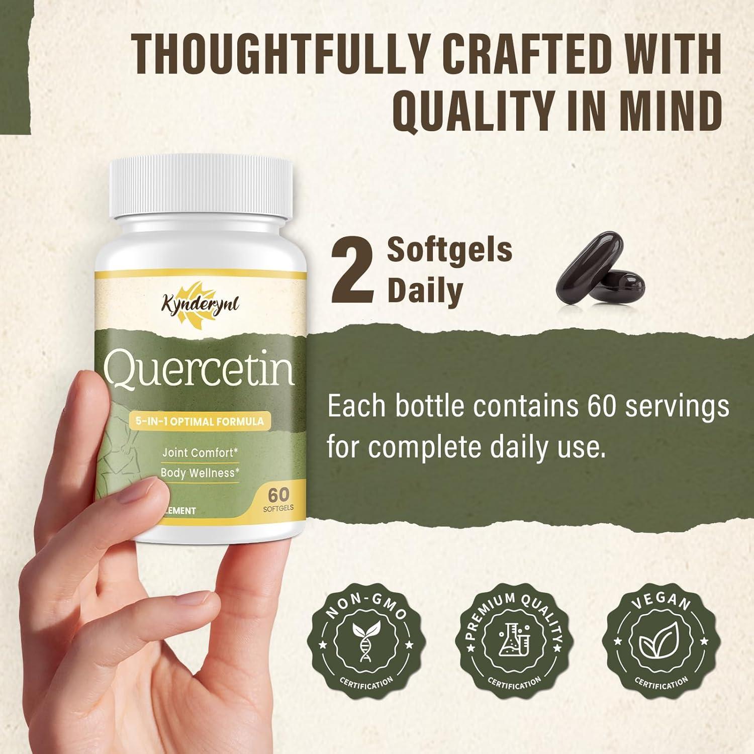 Suplemento de Quercetina 1000mg Kynderynl - 60 Softgels Veganas