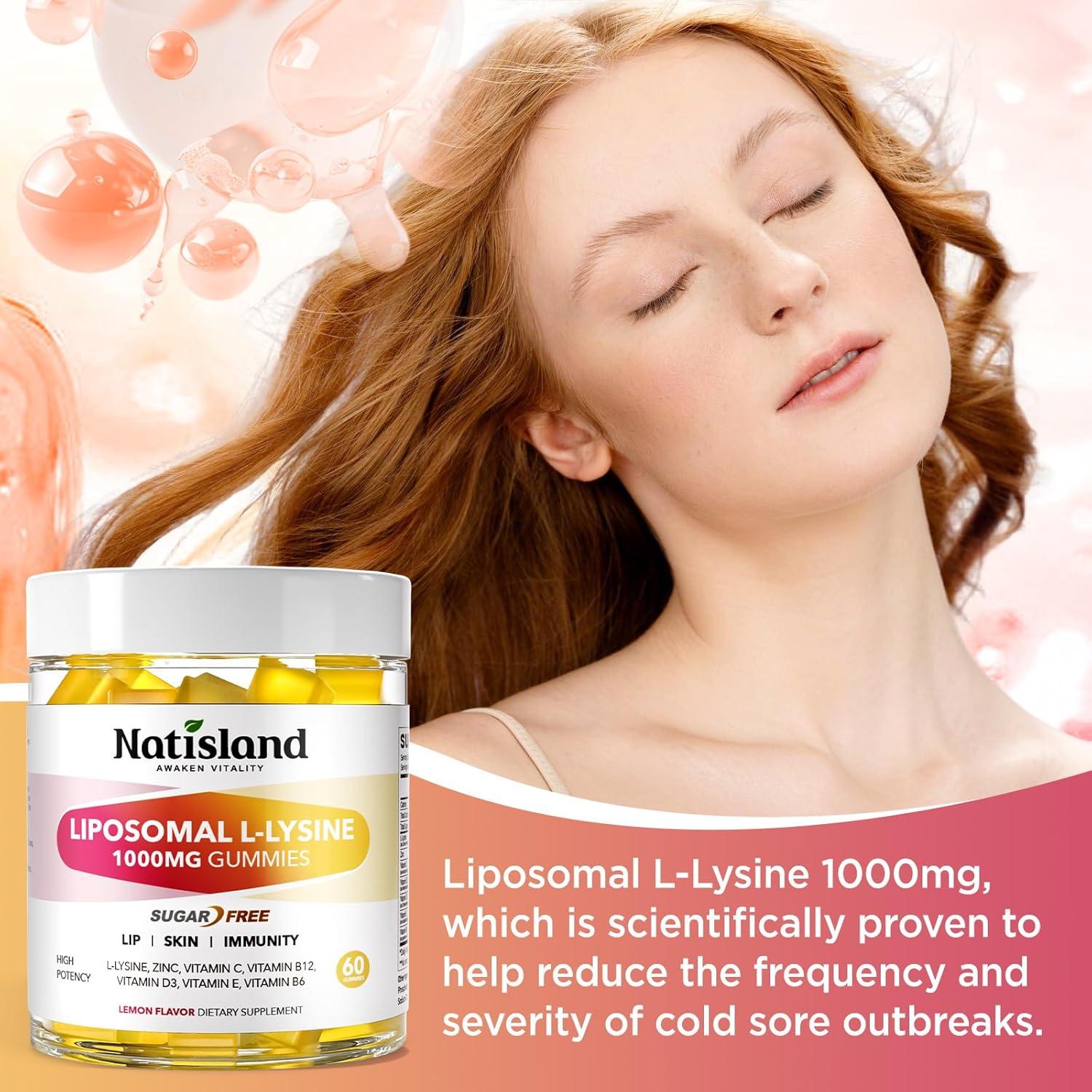 Gomitas de L-Lisina Liposomal 1000mg Natisland 60 Unidades