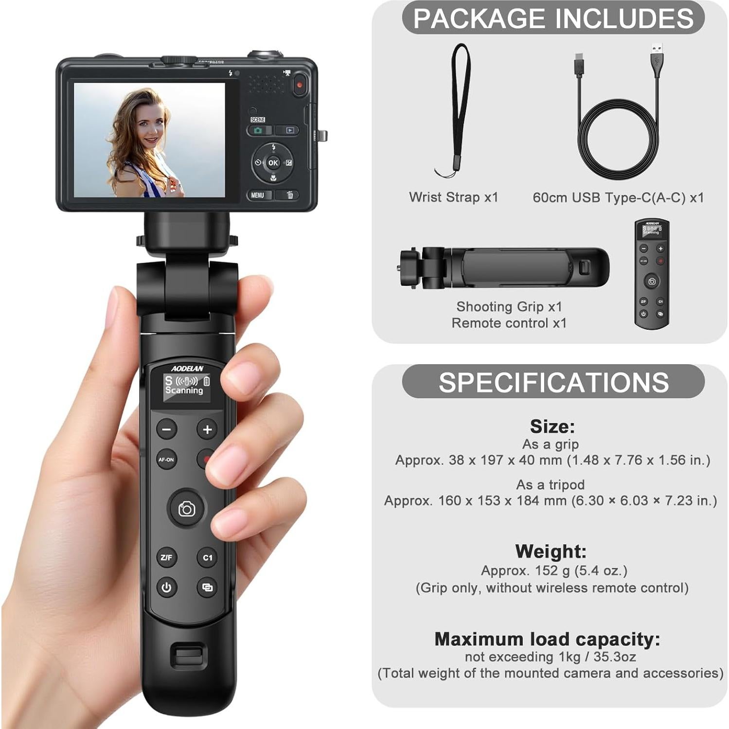 Trípode Inalámbrico AODELAN para Cámara Sony - Control Remoto