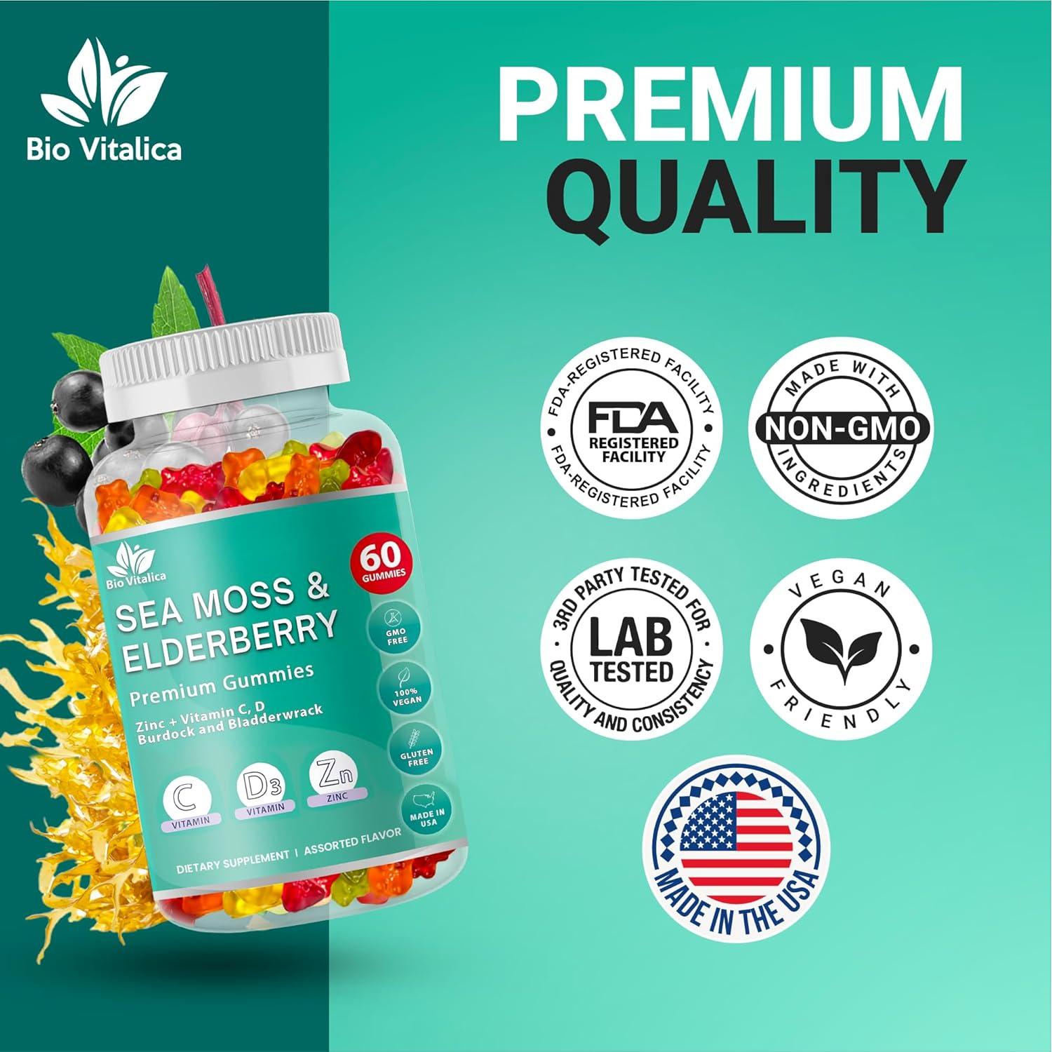 Gomitas Veganas BioVitalica de Musgo Marino 60 Unidades