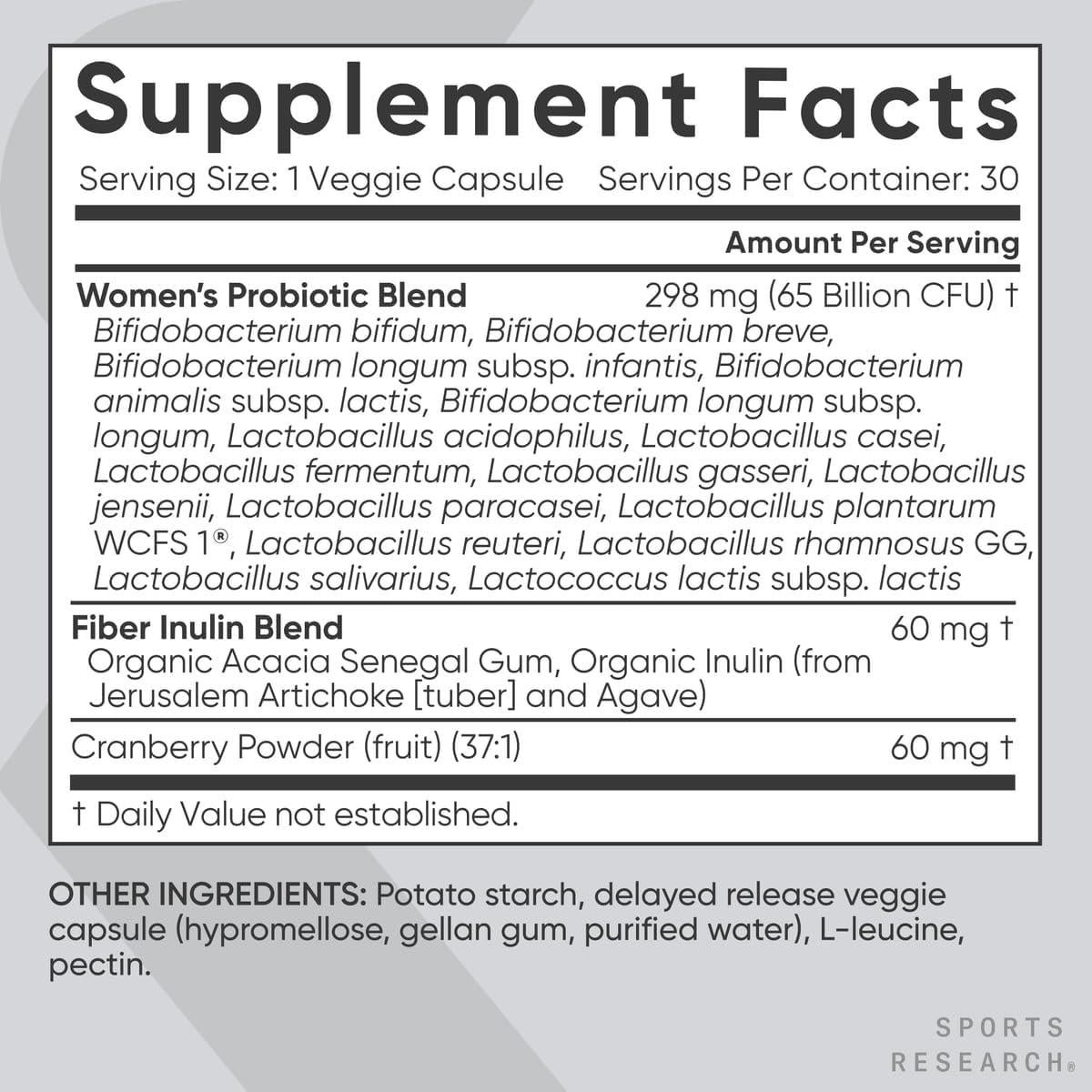 Suplemento Herbal Natural Sports Research - Probioticos y B-Complejo