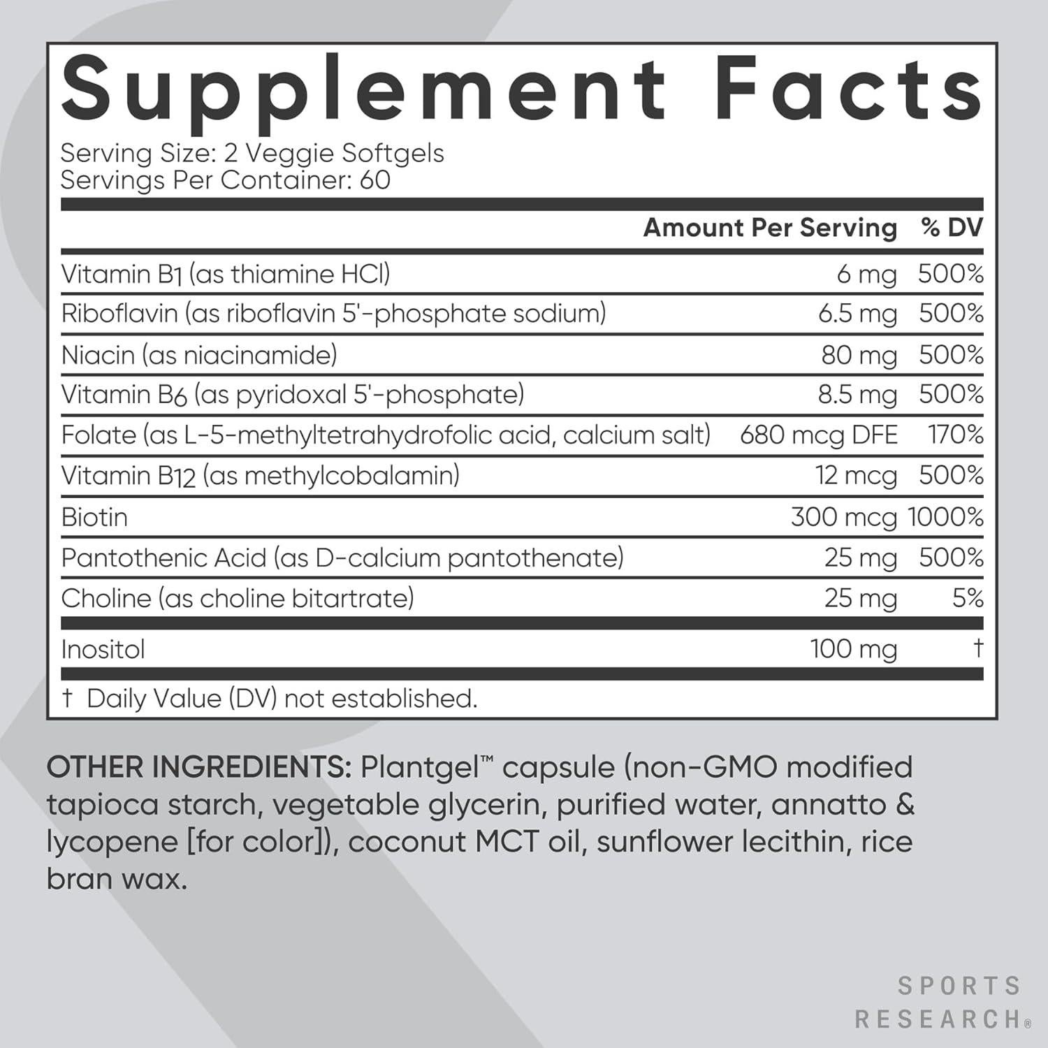 Suplemento Herbal Natural Sports Research - Probioticos y B-Complejo