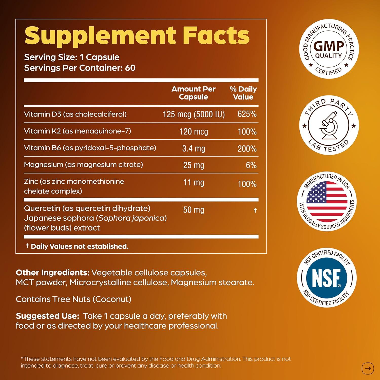 Cápsulas de Magnesio D3 K2 5000 UI Sandhu 60 Unidades