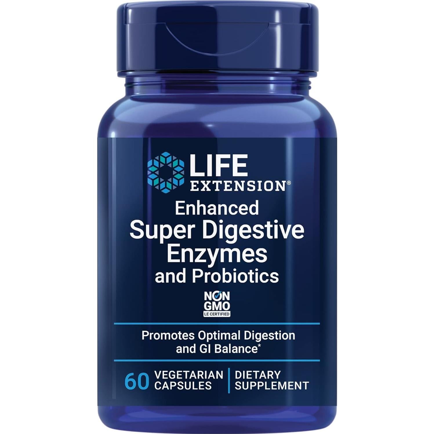Life Extension Super Enzimas Digestivas 60 Cápsulas + Vitamina D3 125 mcg