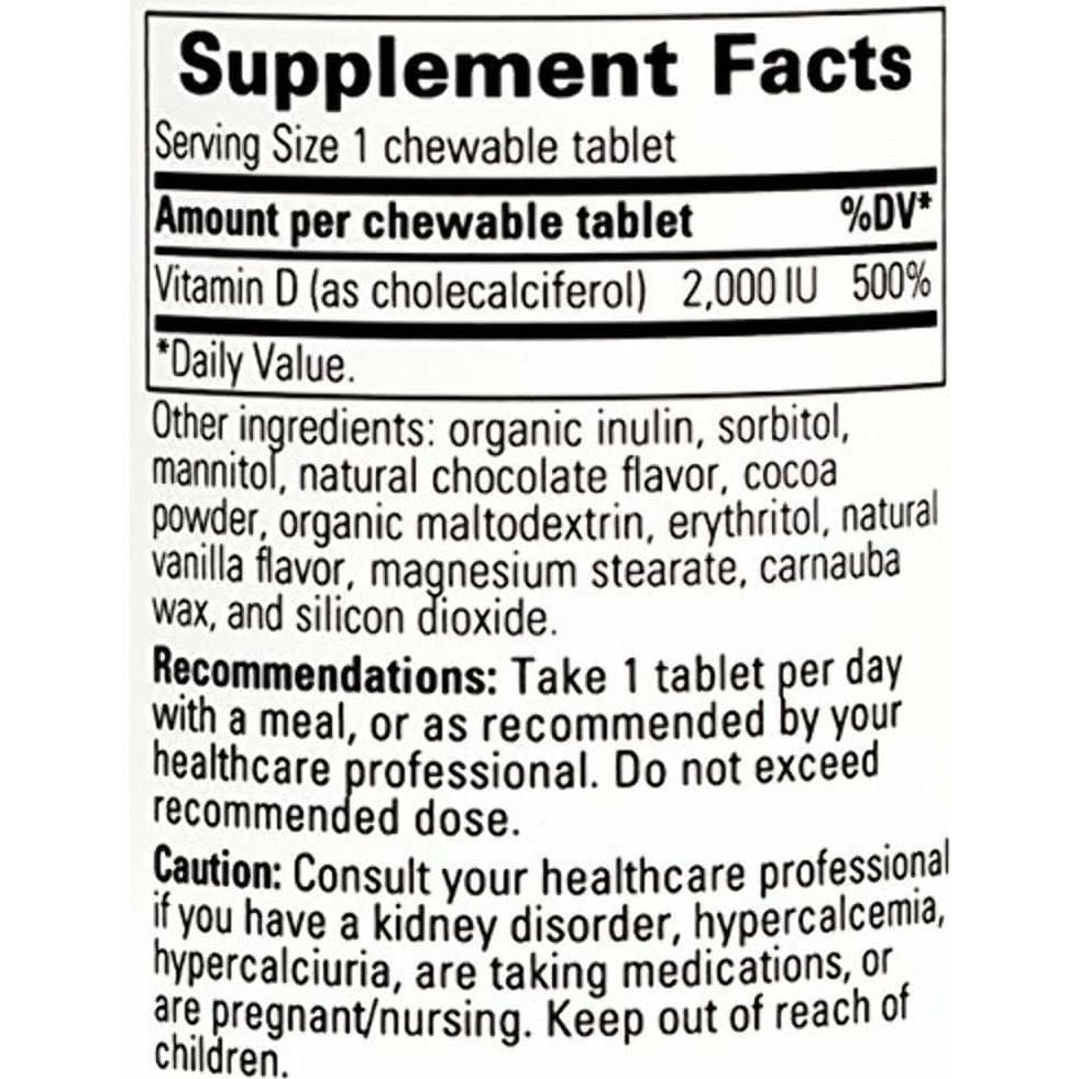 Vitamina D3 2000 UI Integrative Therapeutics - 120 Tabletas Masticables