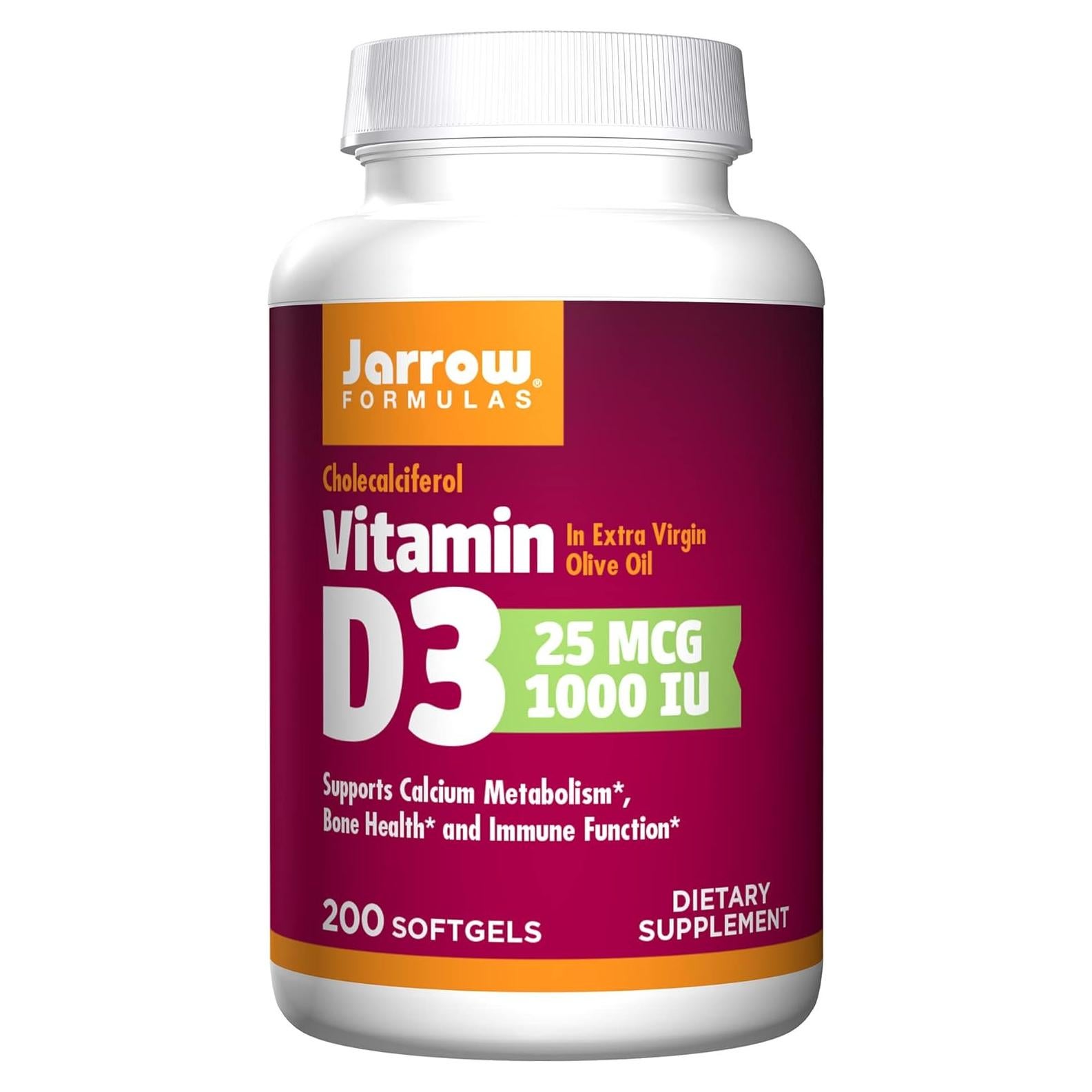 Vitamina D3 25 mcg Jarrow Formulas 200 Gelatinas Blandas