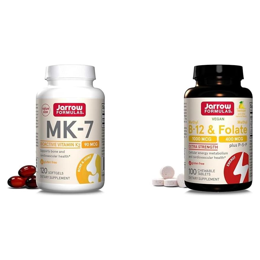 Suplemento Jarrow Formulas MK-7 90 mcg + Methyl B-12 1000 mcg