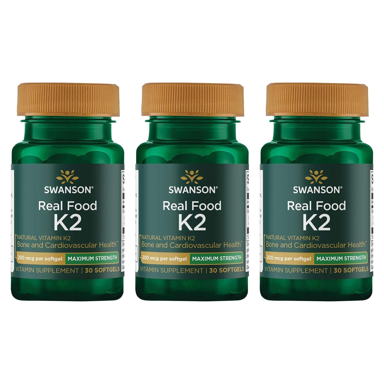 Suplemento Vitamina K2 Swanson 200 mcg - 30 Gelatinas Blandas