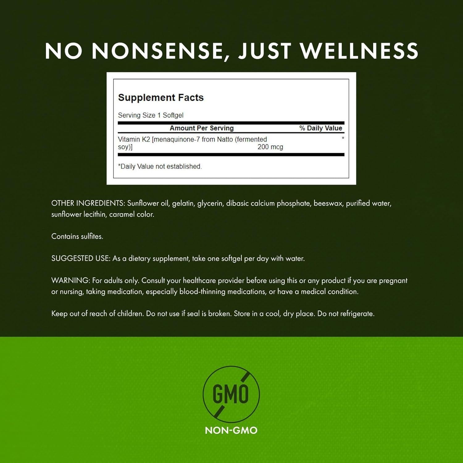 Suplemento Vitamina K2 Swanson 200 mcg - 30 Gelatinas Blandas