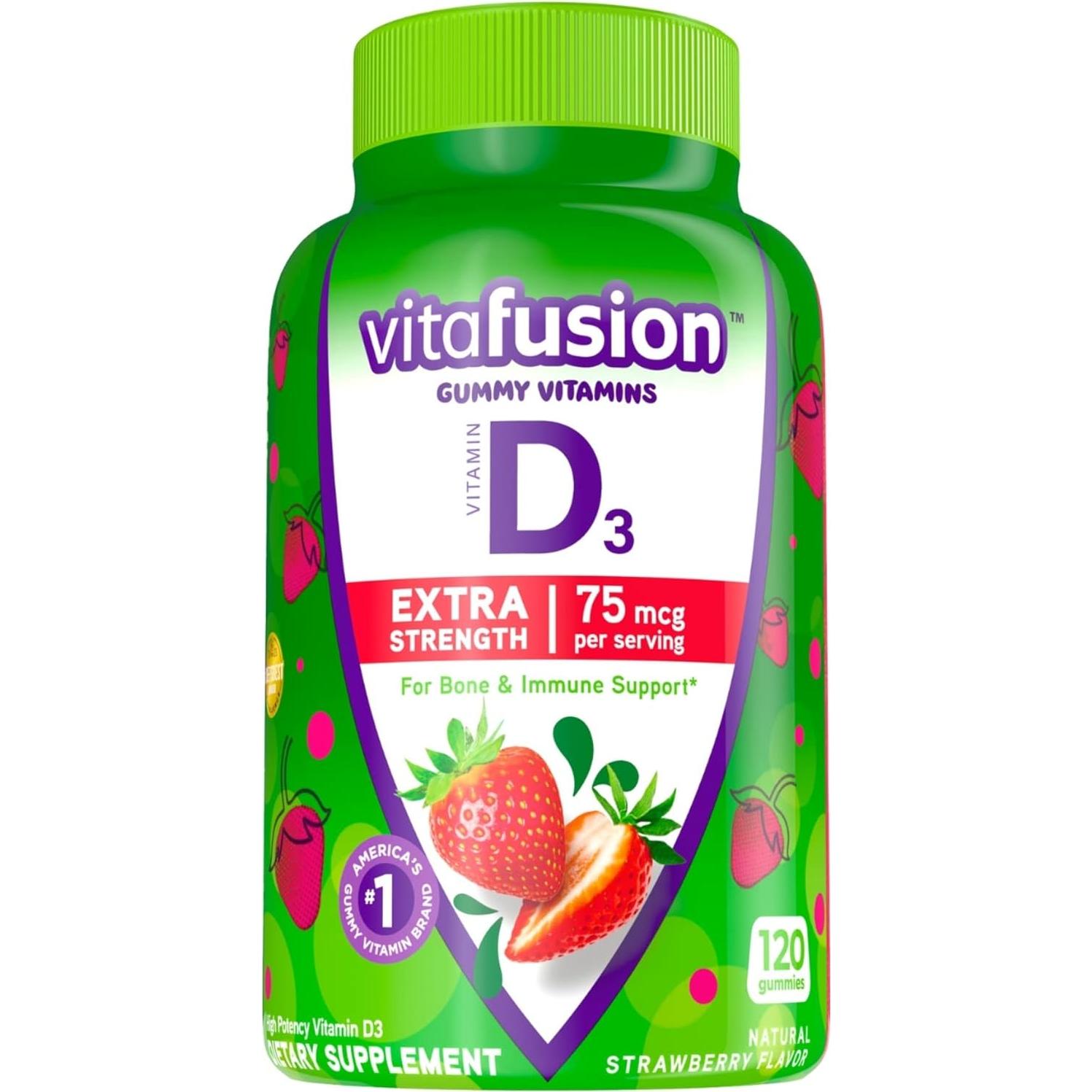 Vitafusion Gummies Vitamina D3 y C 150 Conteos Sabor Naranja