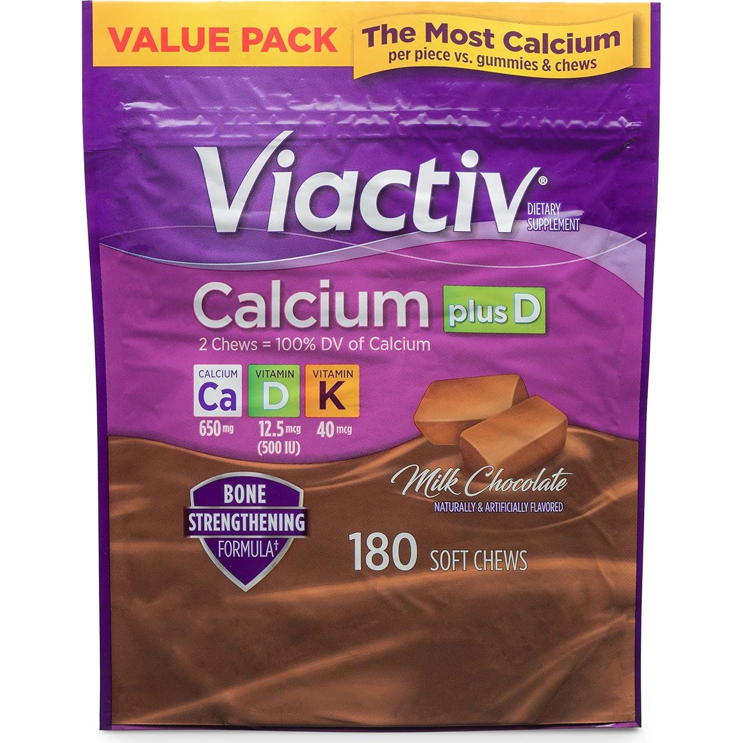 Suplemento de Calcio Viactiv + Vitamina D 180 Gomas + Fibra Vitafusion 90 Gomas