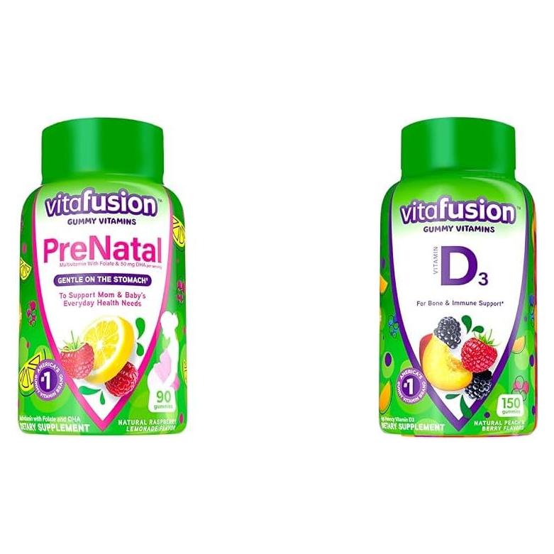 Vitafusion Vitaminas Gummy Prenatales y D3 150 Unidades