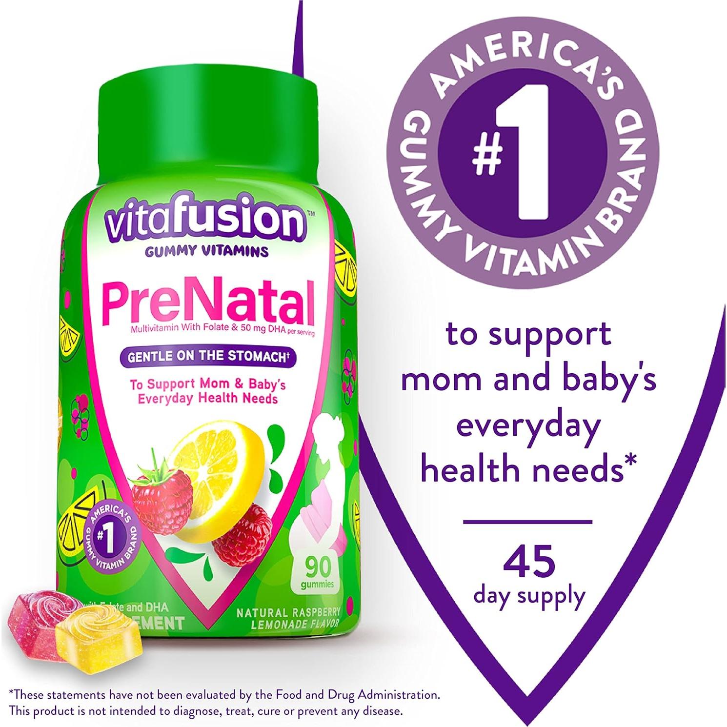 Vitafusion Vitaminas Gummy Prenatales y D3 150 Unidades