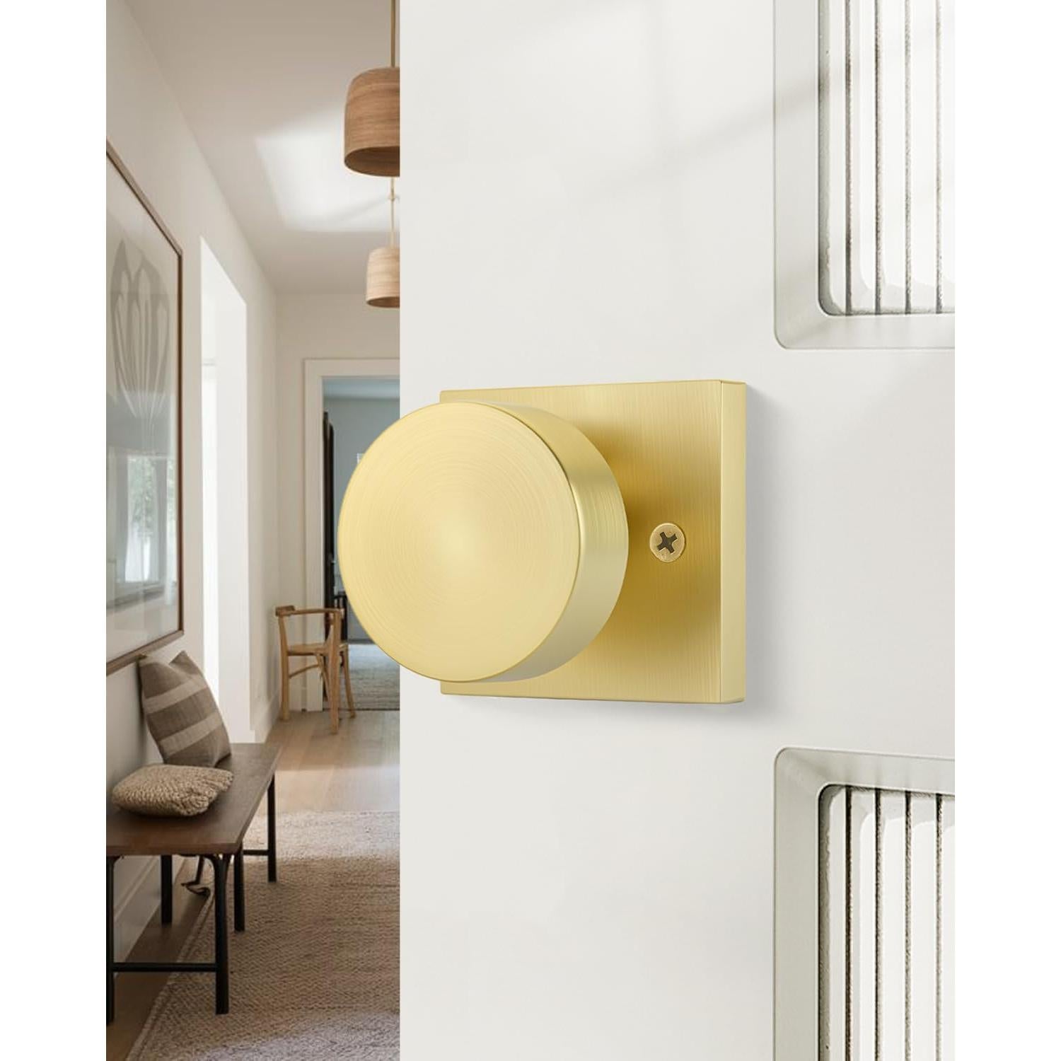 Perilla de Puerta Dummy Haidms Oro Cepillado 2 Piezas